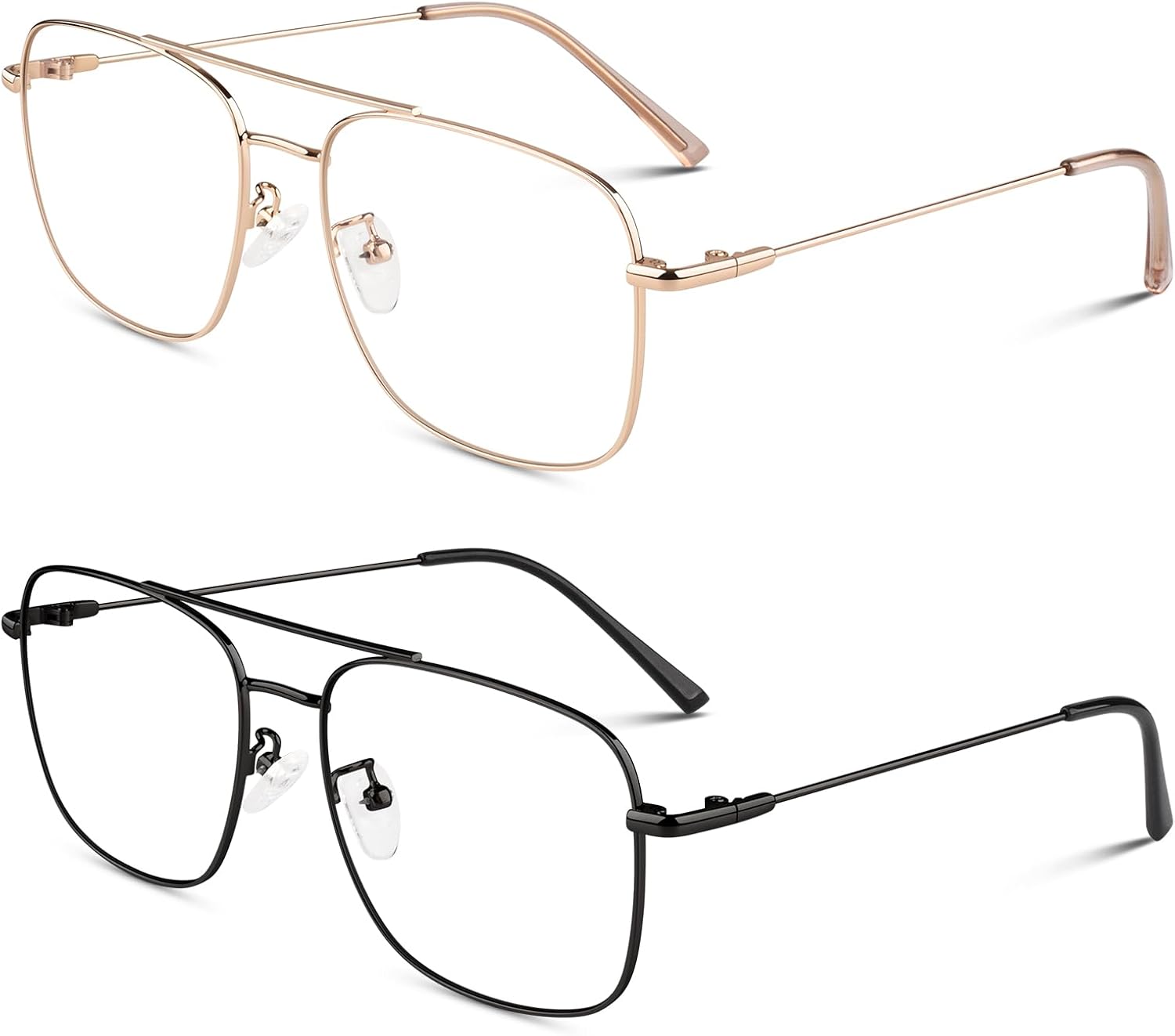 Fake Glasses Non-Prescription Clear Lens Metal Frame Fashion Eyewear for Women Men