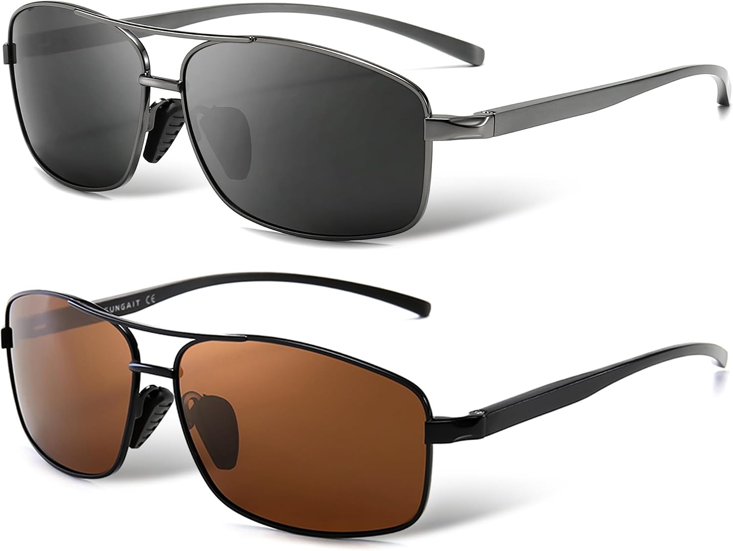 Ultra Lightweight Rectangular Polarized Sunglasses Men UV400 Protection