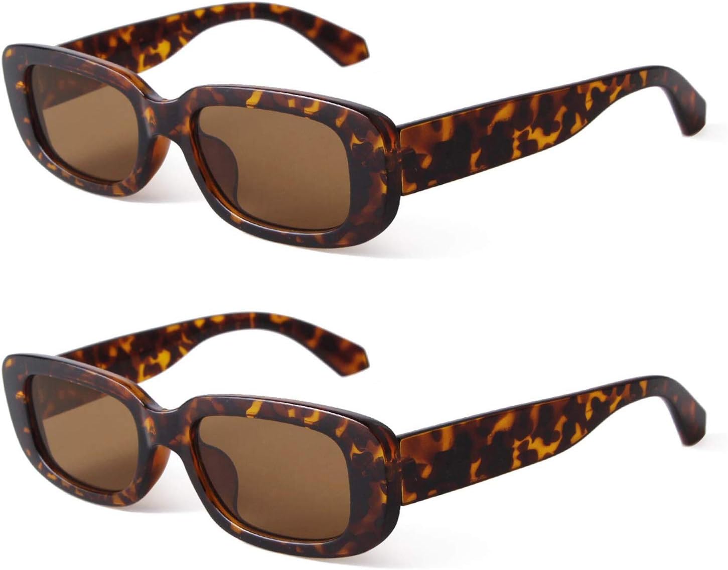 Rectangle Sunglasses for Women Retro Driving Glasses 90's Vintage Fashion Narrow Square Frame UV400 Protection