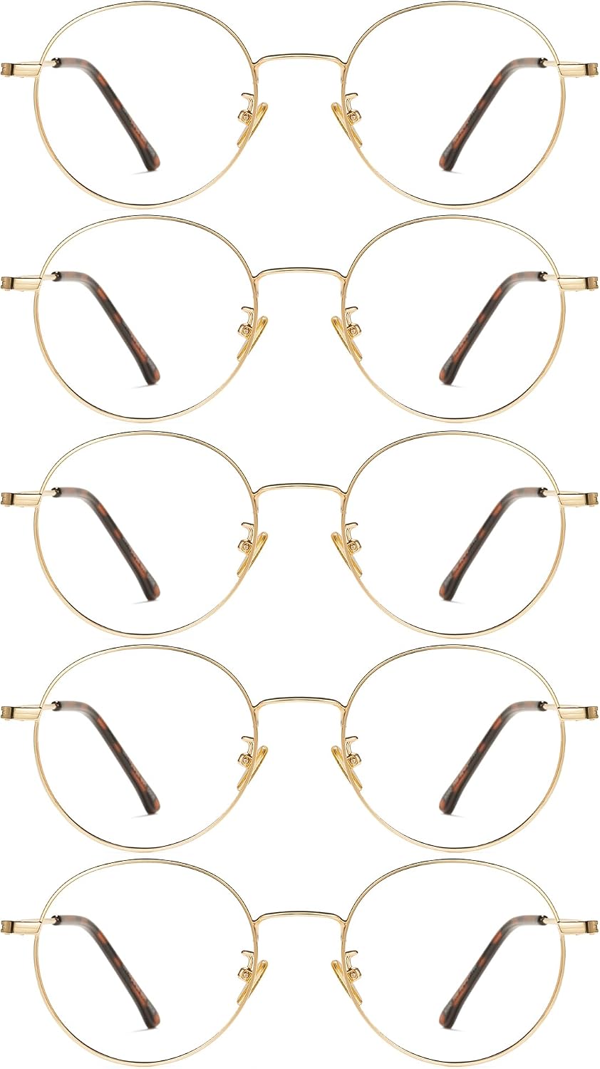 Blue Light Blocking Glasses Round Metal Frame Computer Glasses | Blue light blocking glasses featuring round metal frame, comfortable fit and versatile use for work, study and entertainment