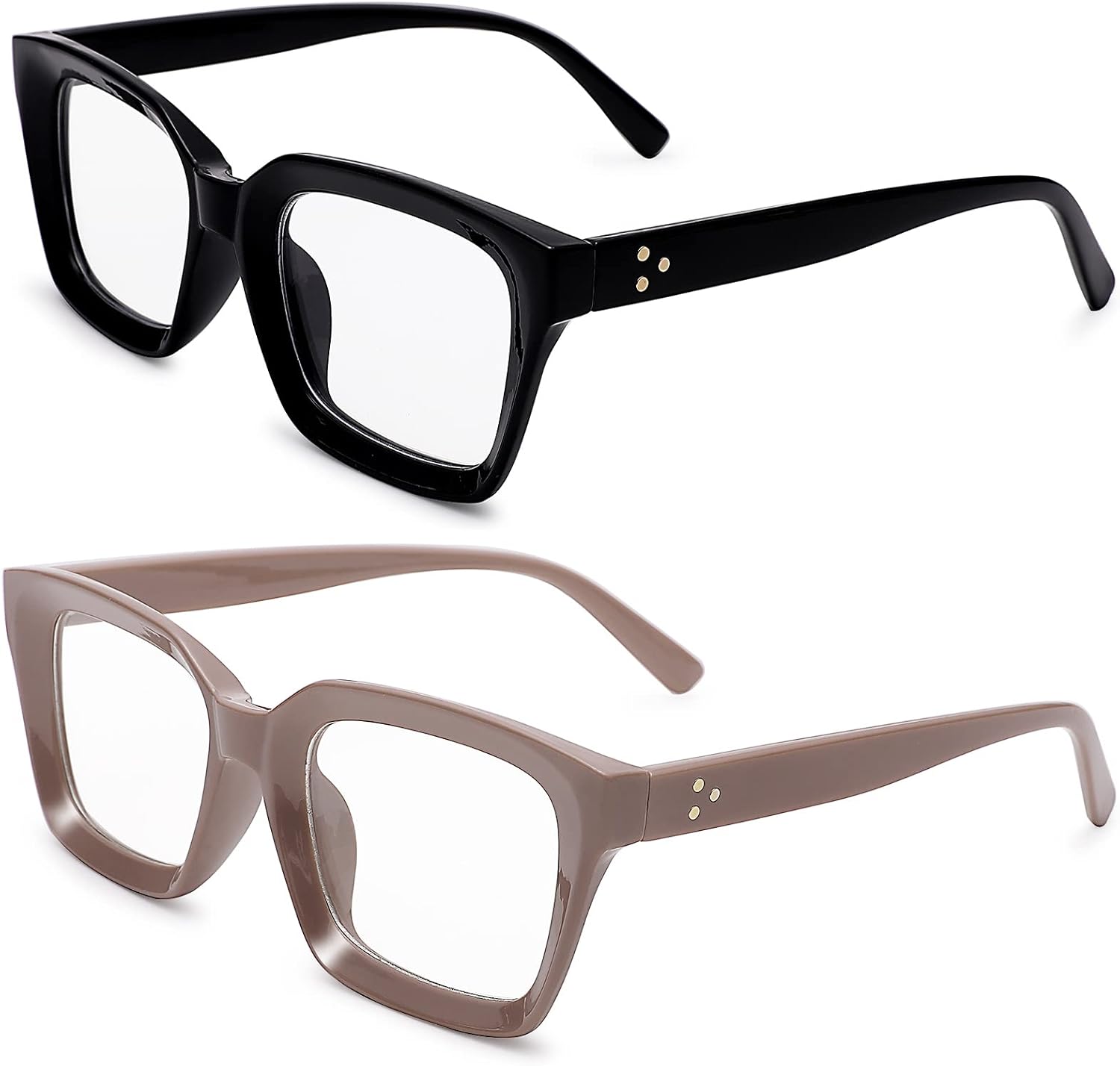 Classic Non-prescription Clear Lens Eyeglasses for Women Thick Square Frame Eyewear