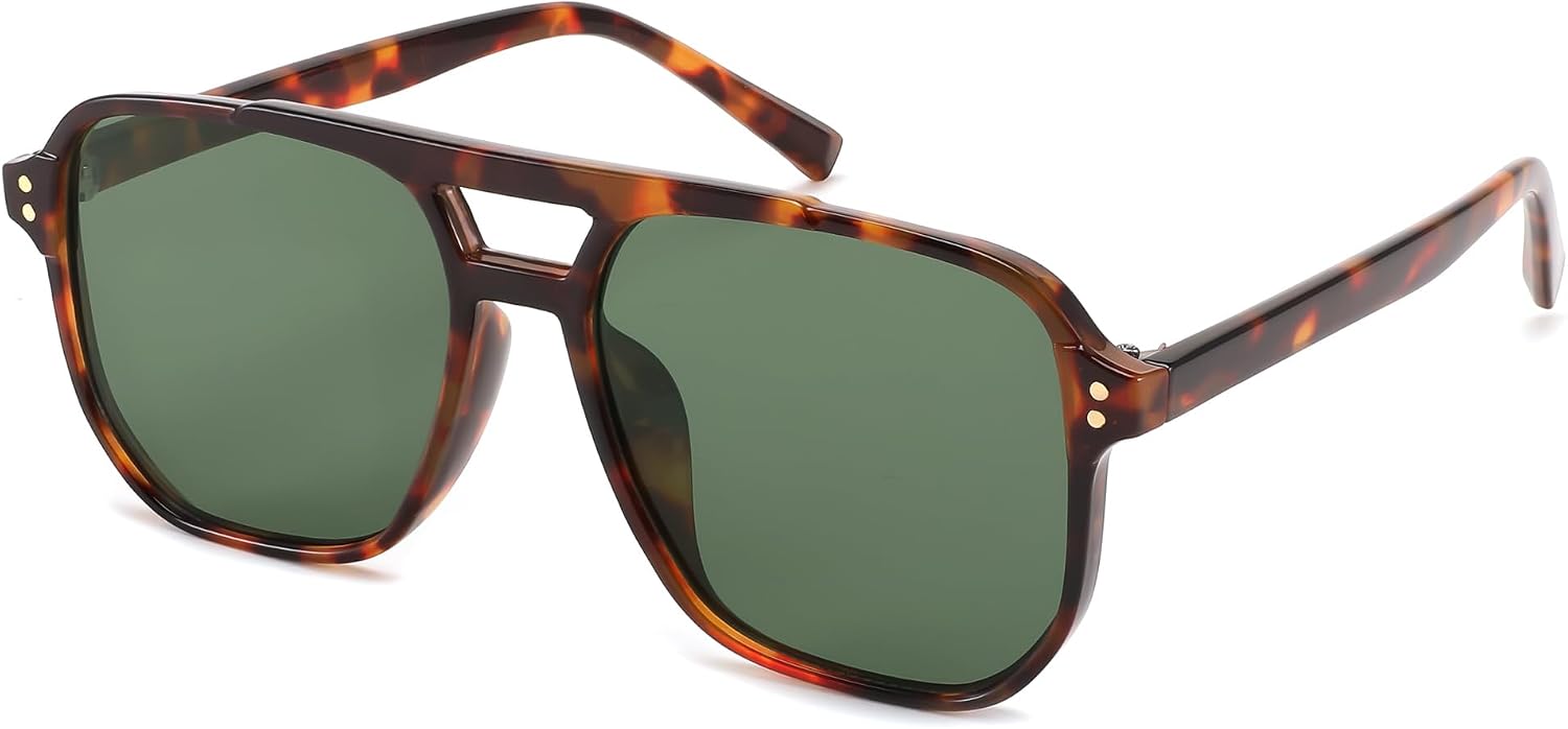 Retro Square Aviator Sunglasses Women Men 70s Vintage Trendy Plastic Frame Sun Glasses B2835
