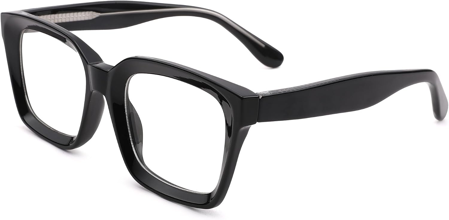 Classic Non-prescription Clear Lens Eyeglasses for Women Thick Square Frame Eyewear