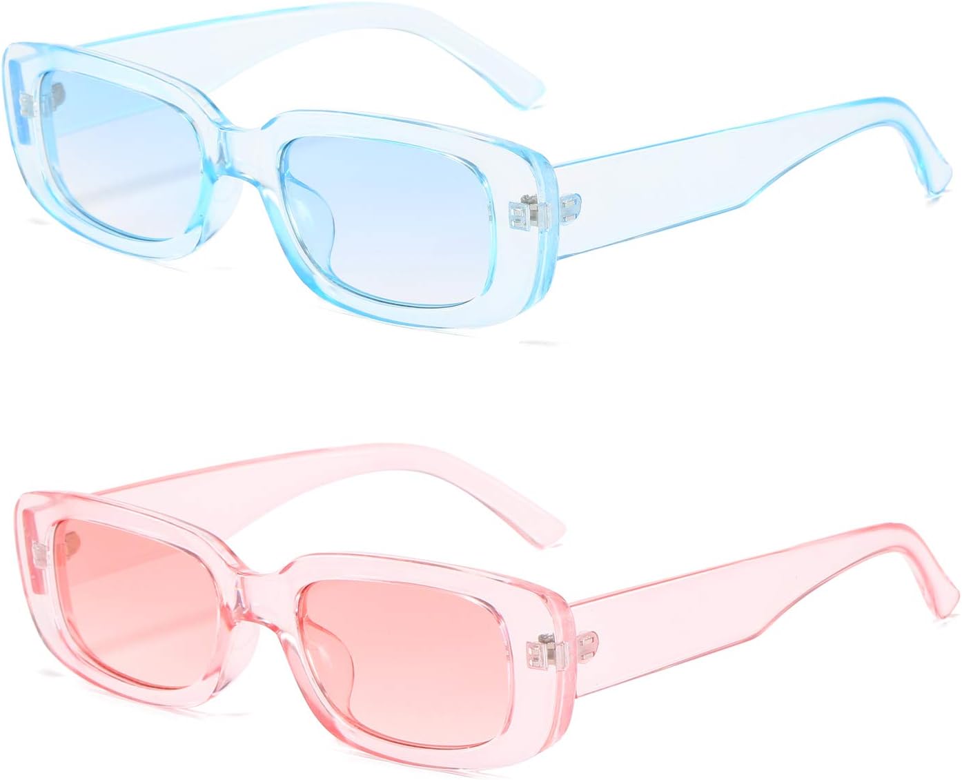 Rectangle Sunglasses for Women Retro Driving Glasses 90's Vintage Fashion Narrow Square Frame UV400 Protection