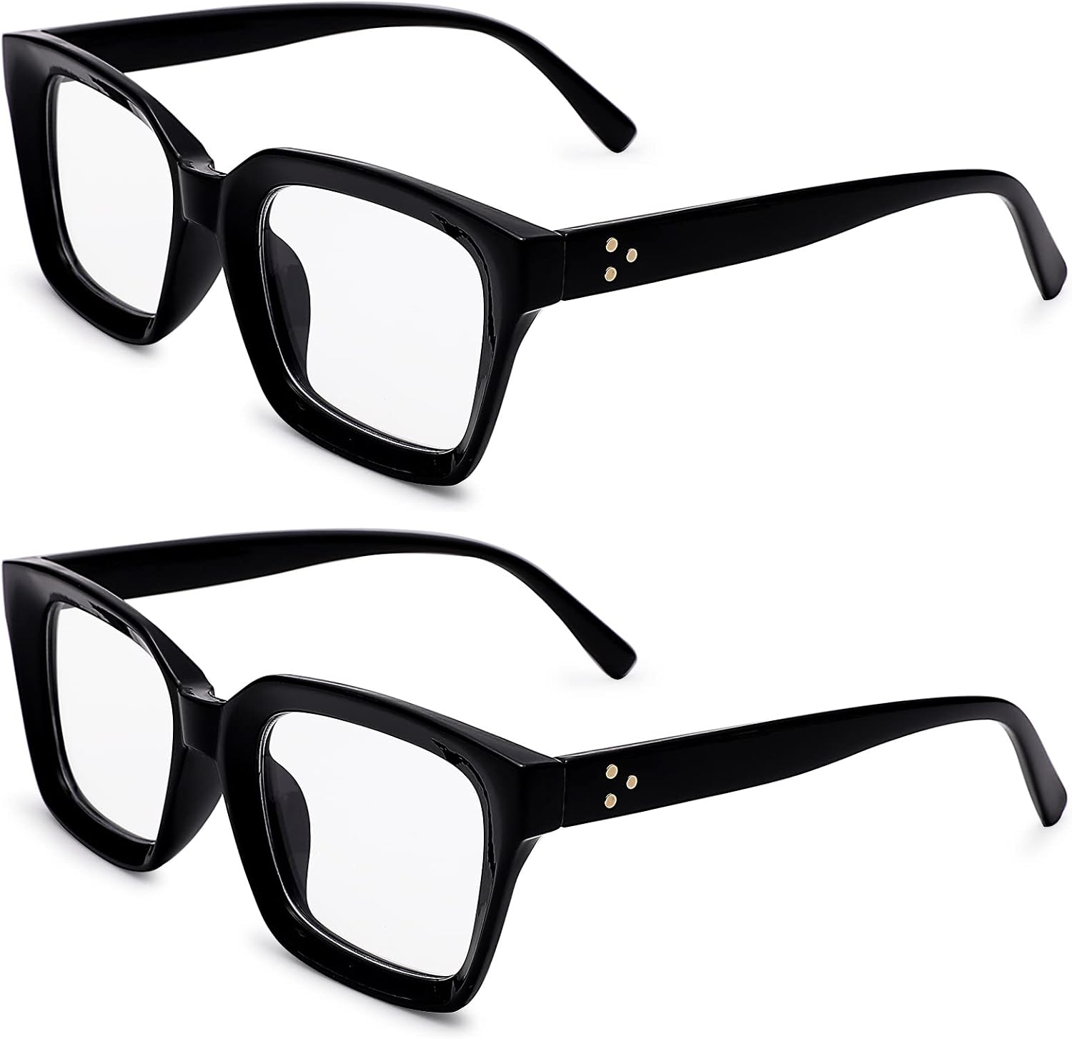 Classic Non-prescription Clear Lens Eyeglasses for Women Thick Square Frame Eyewear