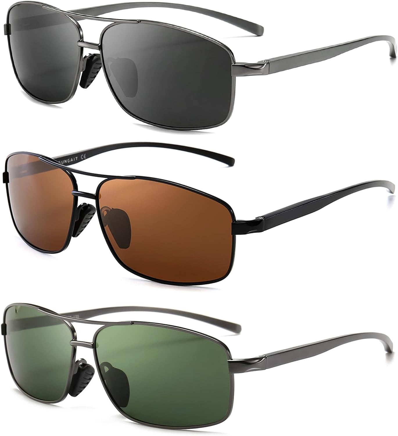 Ultra Lightweight Rectangular Polarized Sunglasses Men UV400 Protection