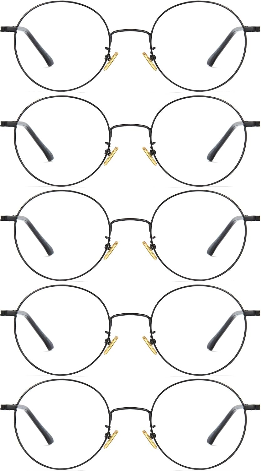 Blue Light Blocking Glasses Round Metal Frame Computer Glasses | Blue light blocking glasses featuring round metal frame, comfortable fit and versatile use for work, study and entertainment