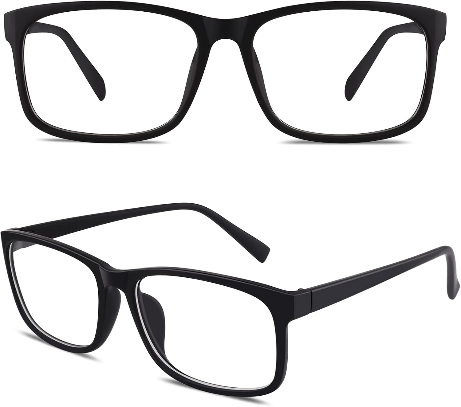Fake Glasses Clear Lens Non-Prescription Retro Rectangular Frame UV400 Protection Men Women CN12
