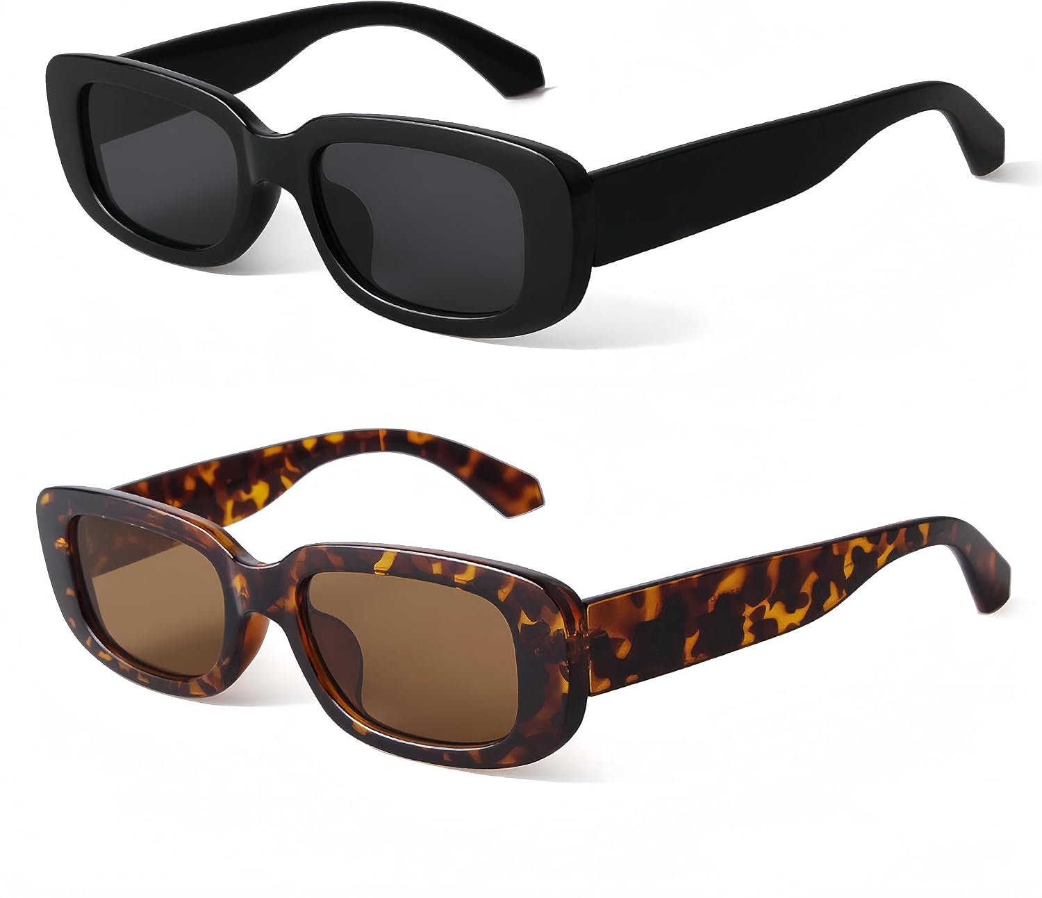 Rectangle Sunglasses for Women Retro Driving Glasses 90's Vintage Fashion Narrow Square Frame UV400 Protection