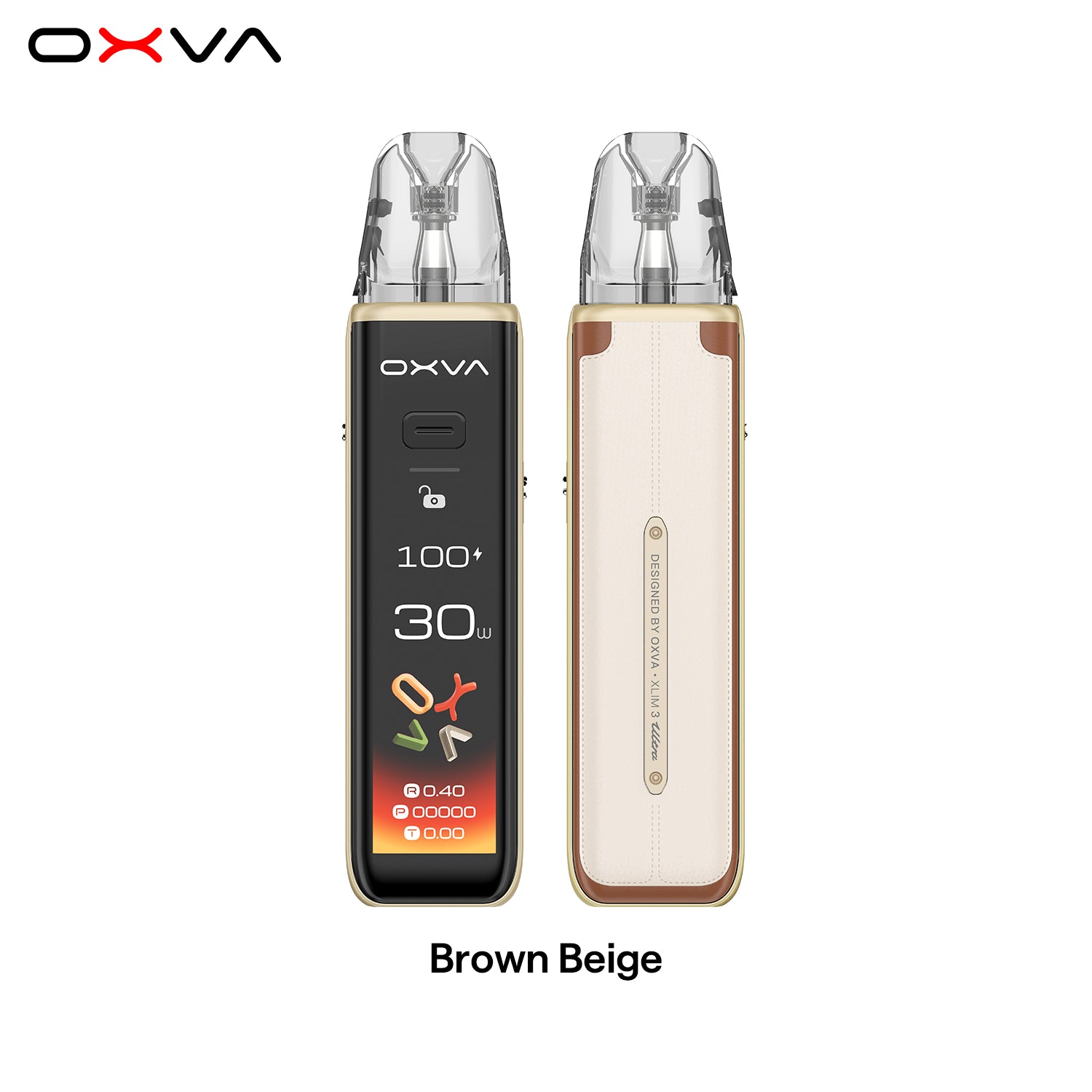 OXVA XLIM 3 ULTRA  Brown Beige Front and Back View