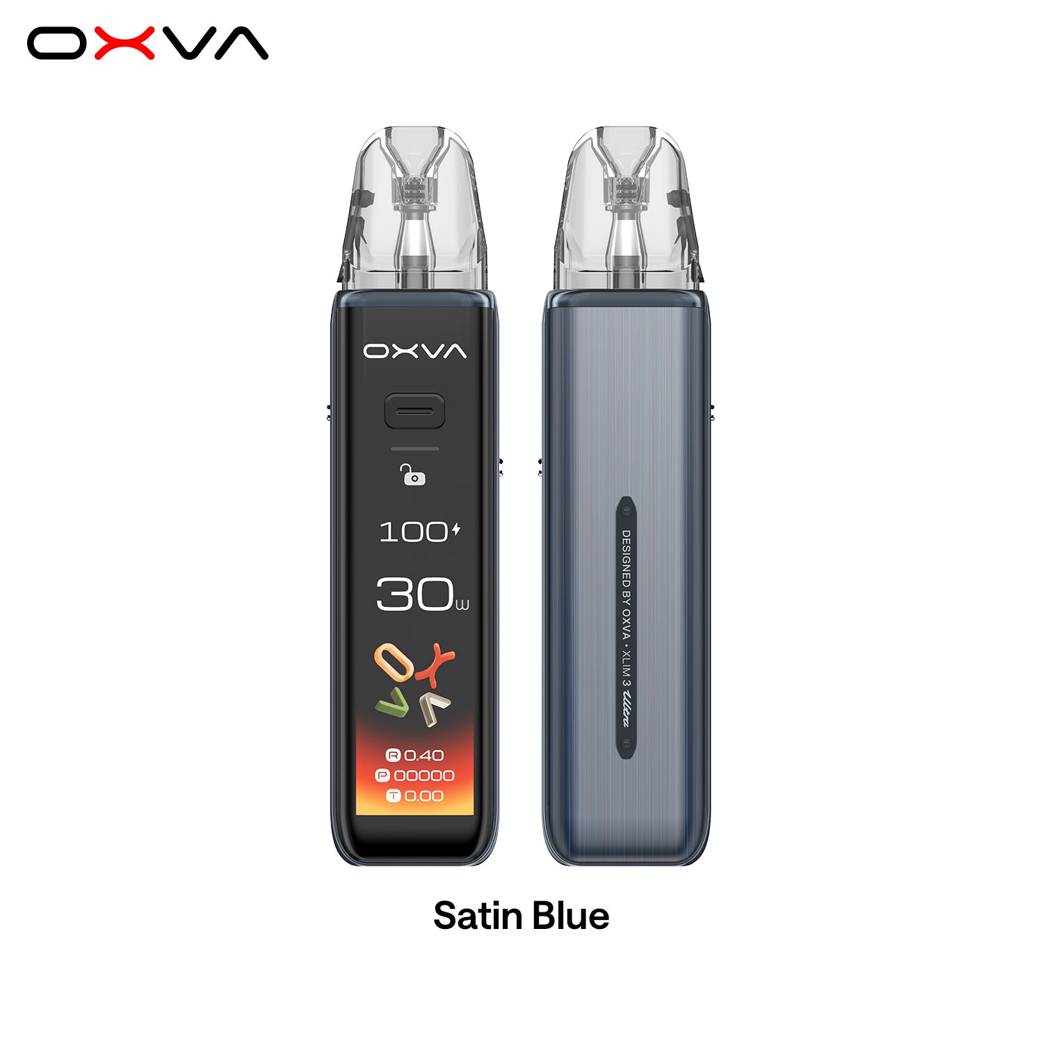  OXVA XLIM 3 ULTRA  Satin Blue Front and Back View
