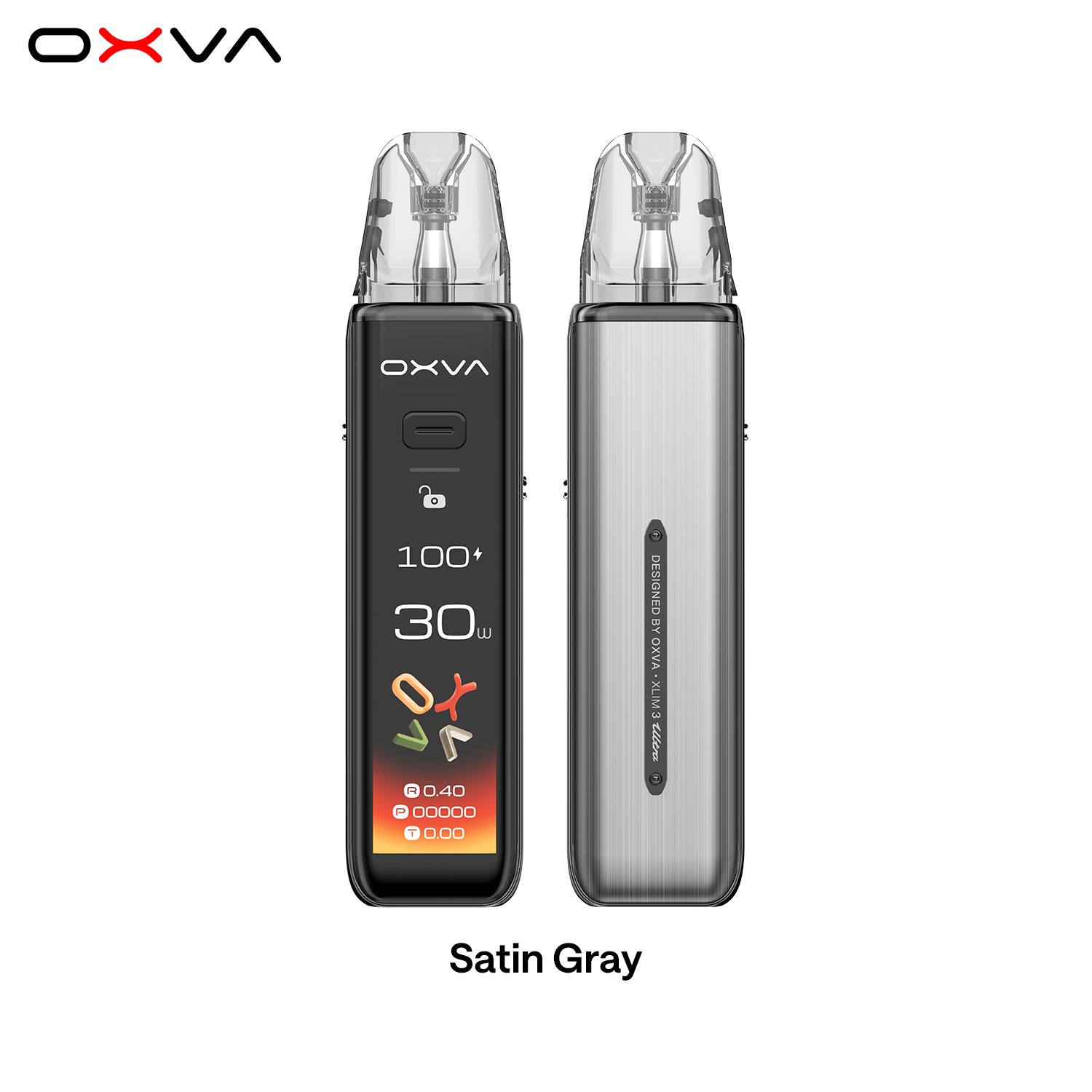  OXVA XLIM 3 ULTRA  Stain Gray Front and Back View