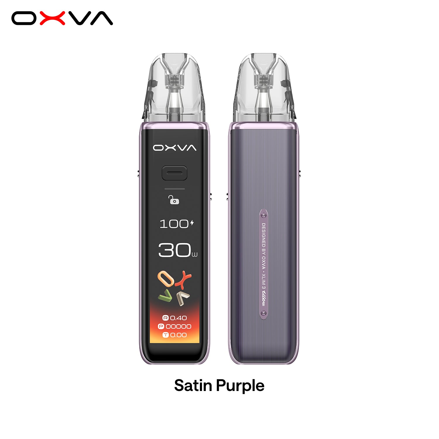  OXVA XLIM 3 ULTRA  Satin Purple Front and Back View
