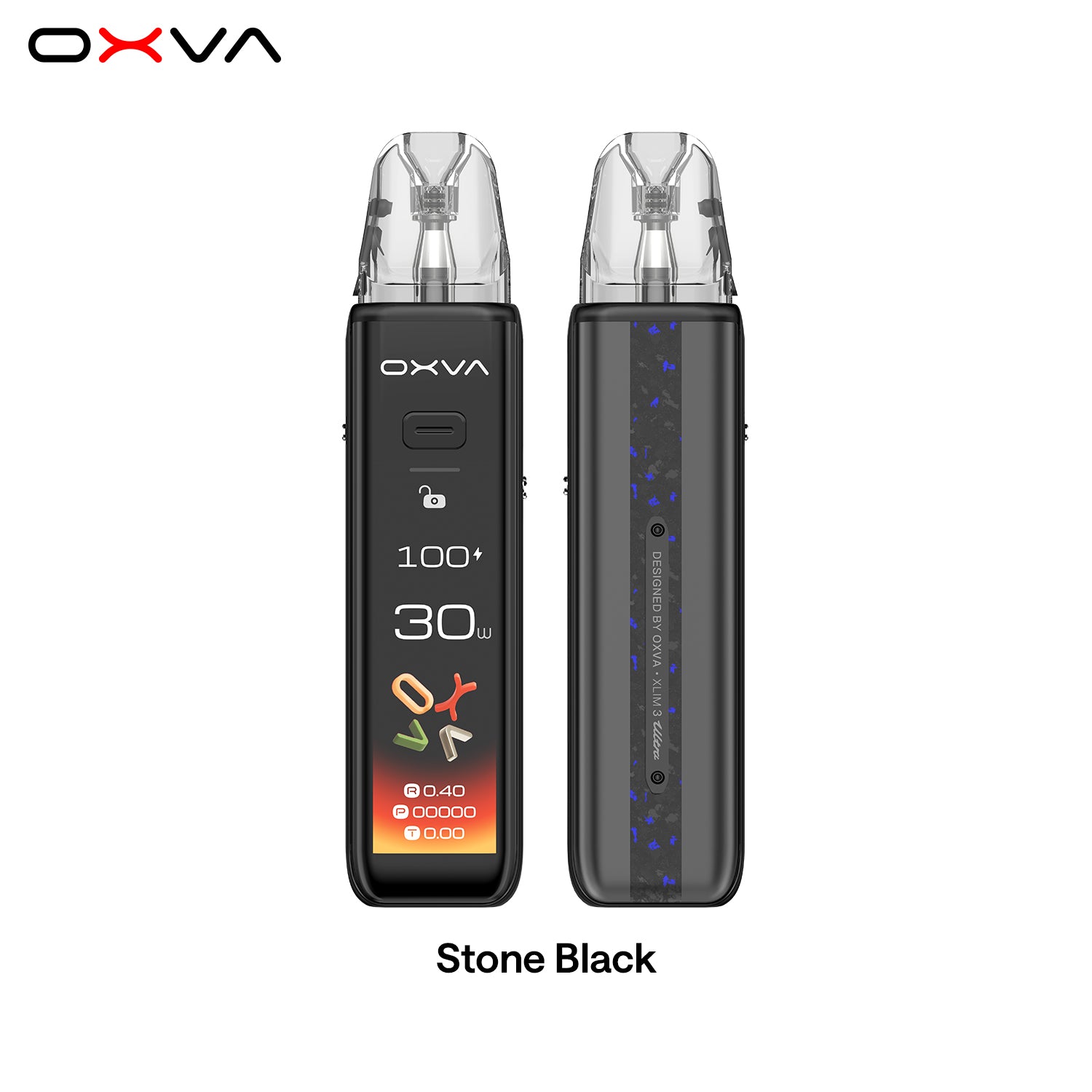  OXVA XLIM 3 ULTRA  Stone Black  Front and Back View