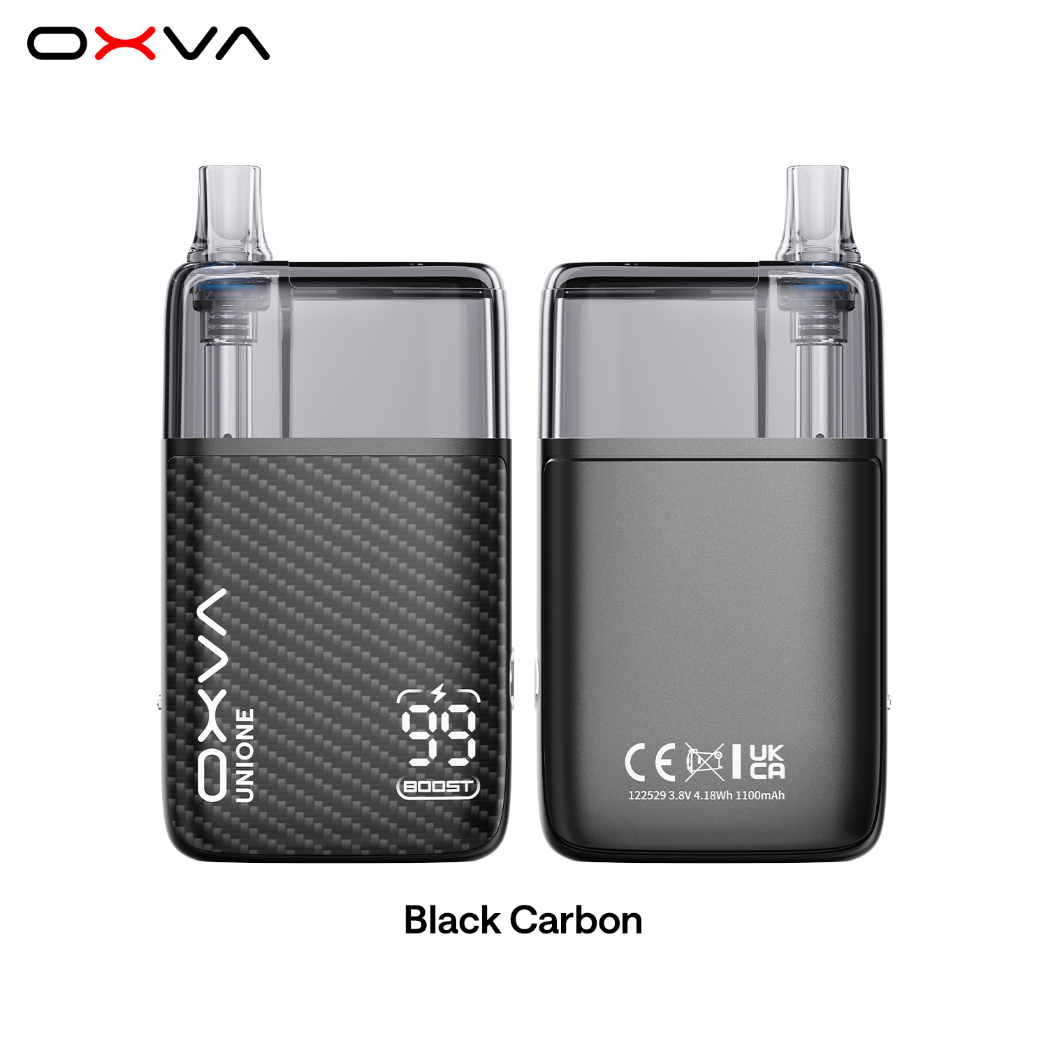 OXVA UNIONE Kit 10ml Black Carbon Front and Back View