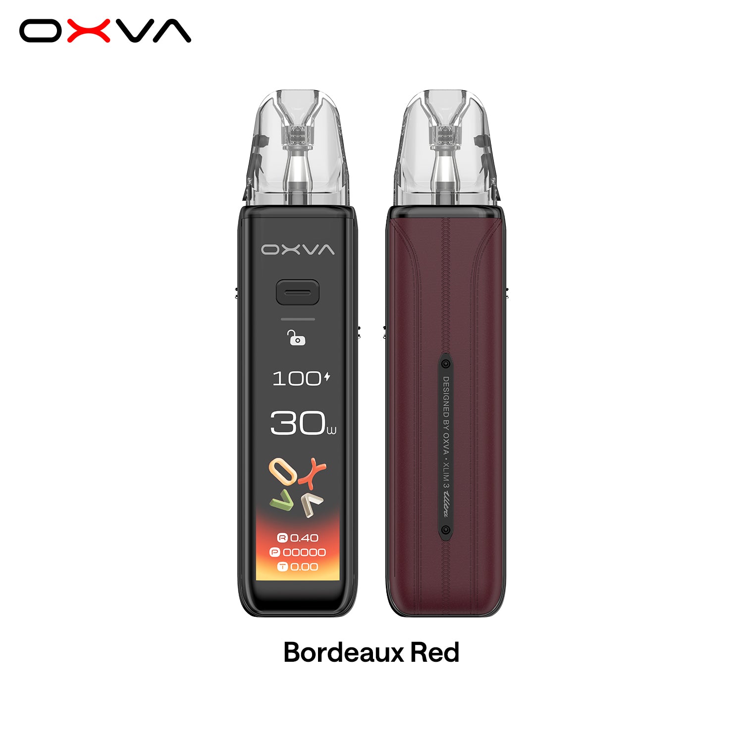  OXVA XLIM 3 ULTRA  Bordeaux Red Front and Back View