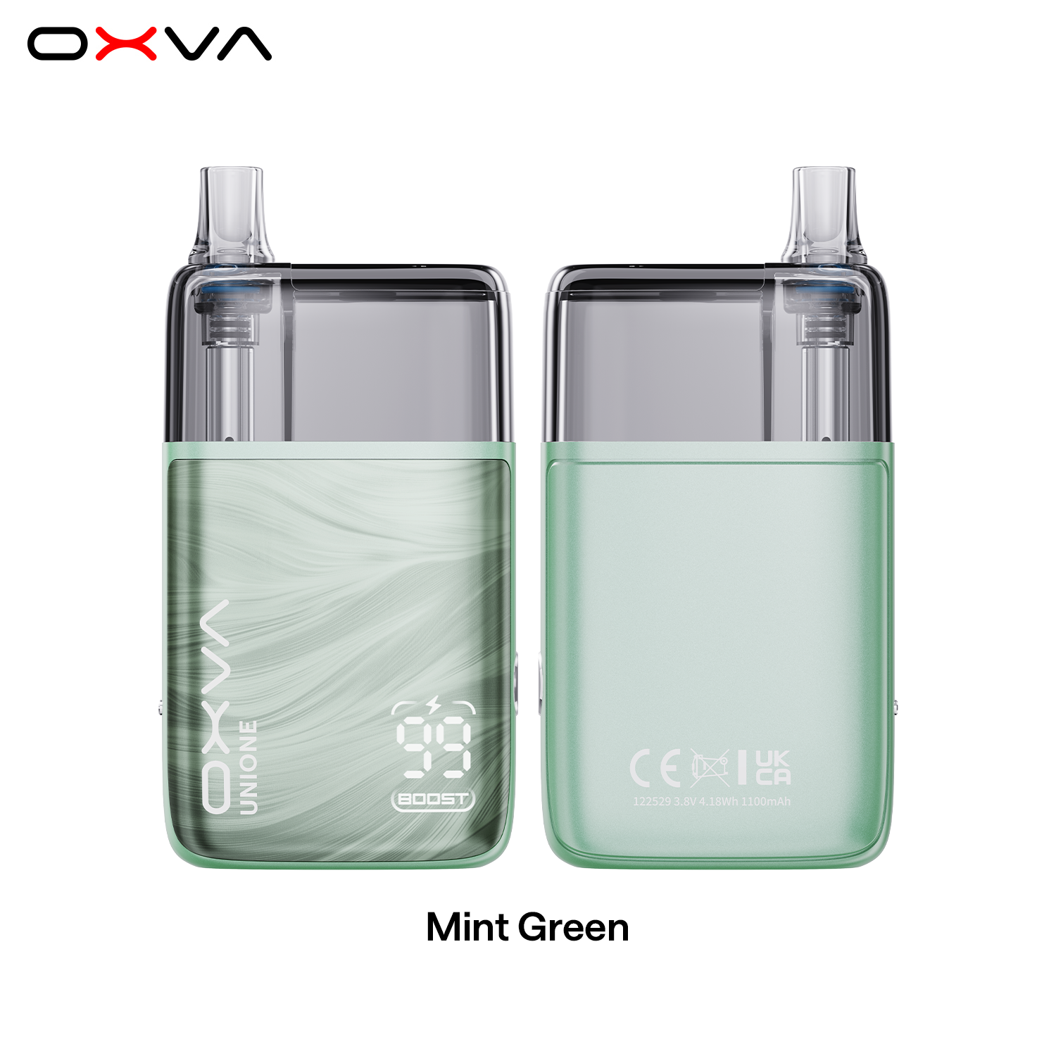 OXVA UNIONE Kit 10ml Mint Green Front and Back View