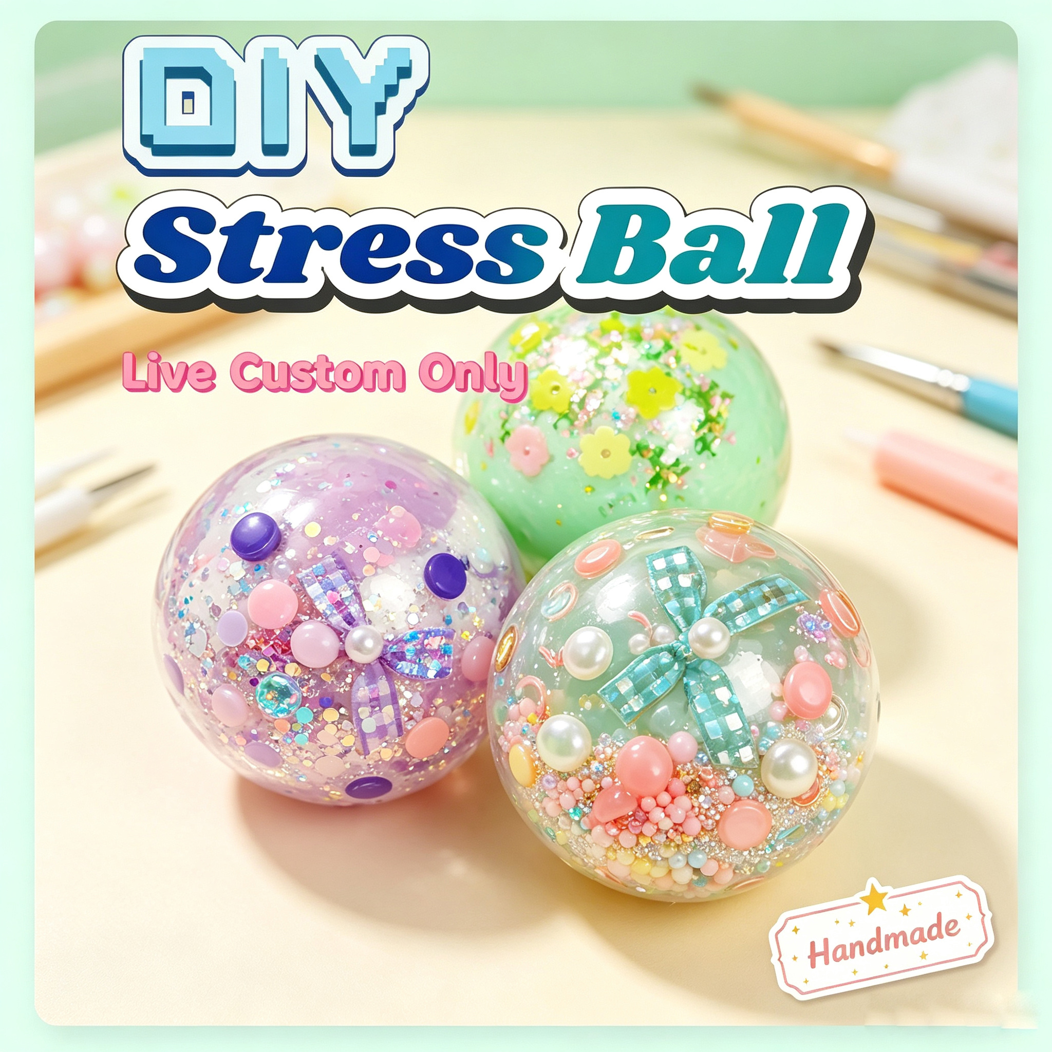 DIY squishy ball (stress relief toy)6cm size