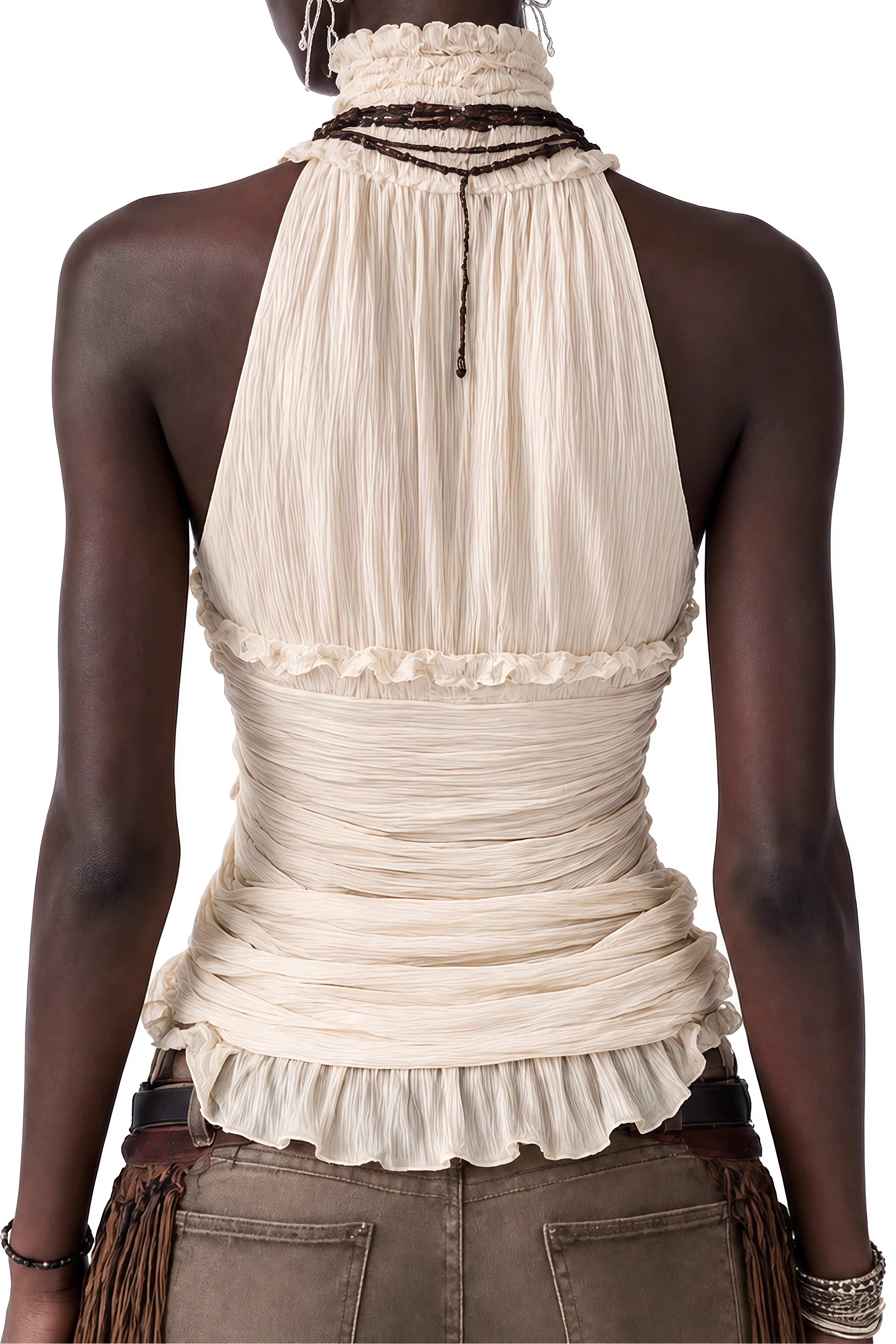 Emerson White Turtleneck Sleeveless Top