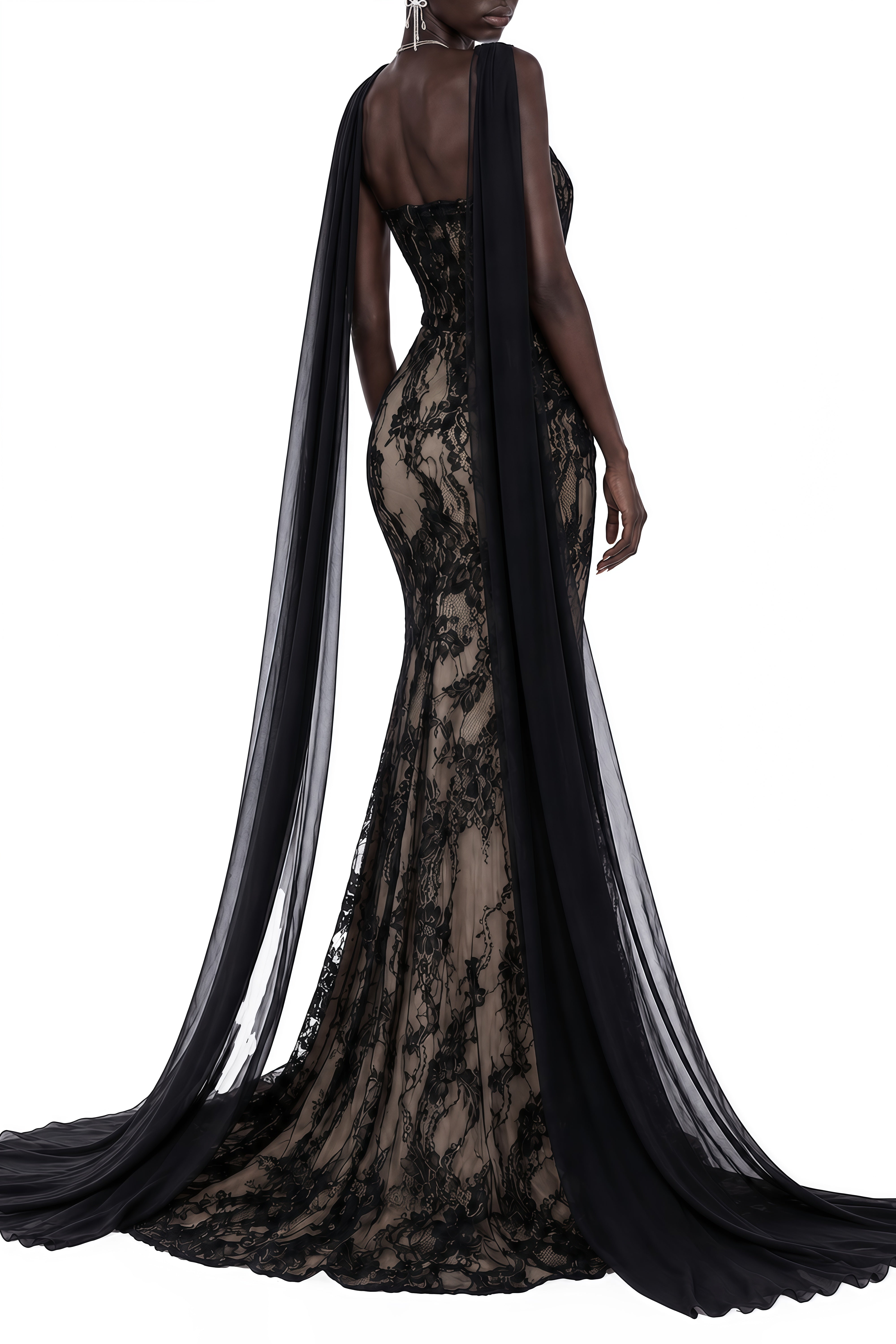 Linnea Black Sleeveless Asymmetrical Maxi Dress