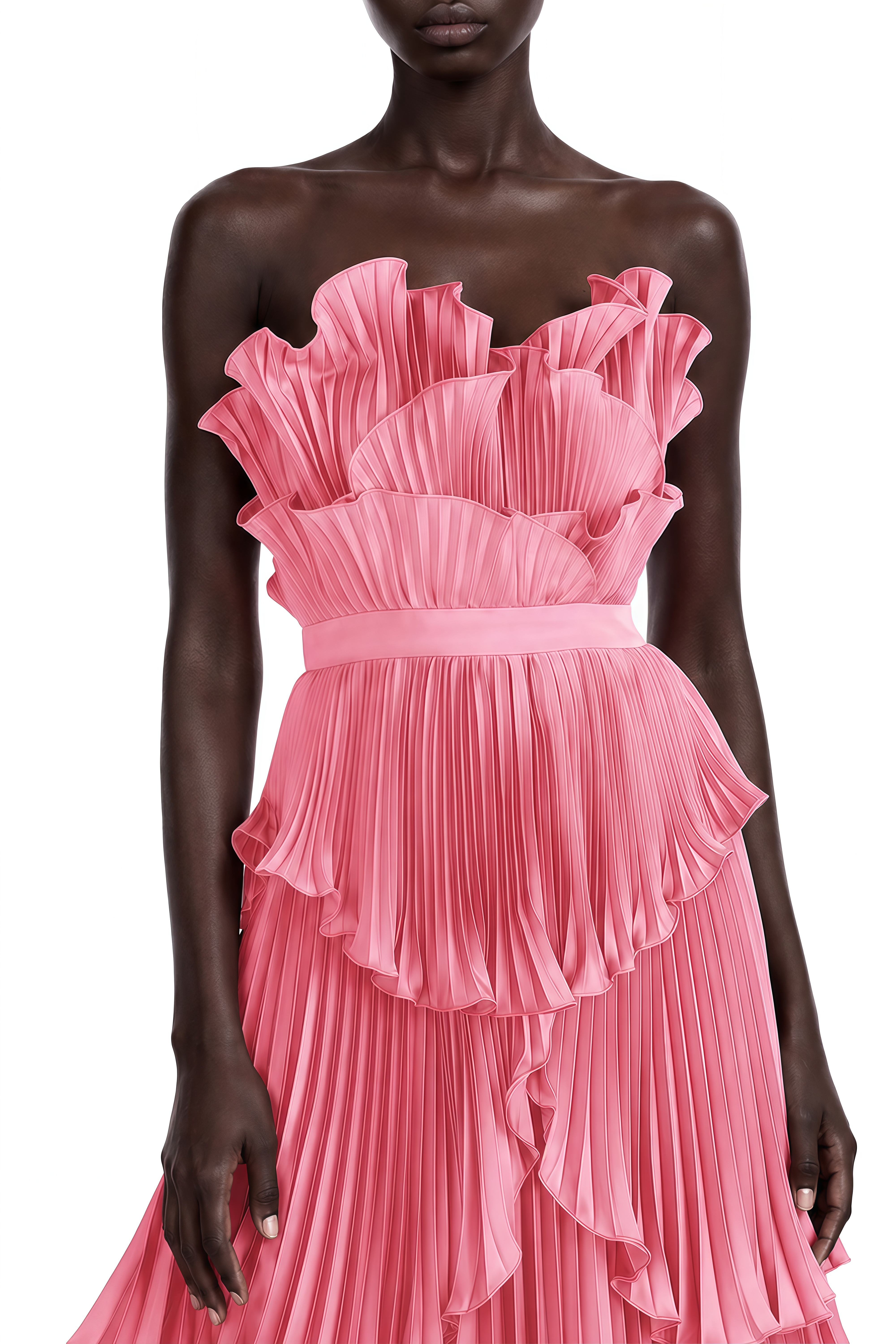 Eleanor Pink Off Shoulder Ruffled Maxi Dress