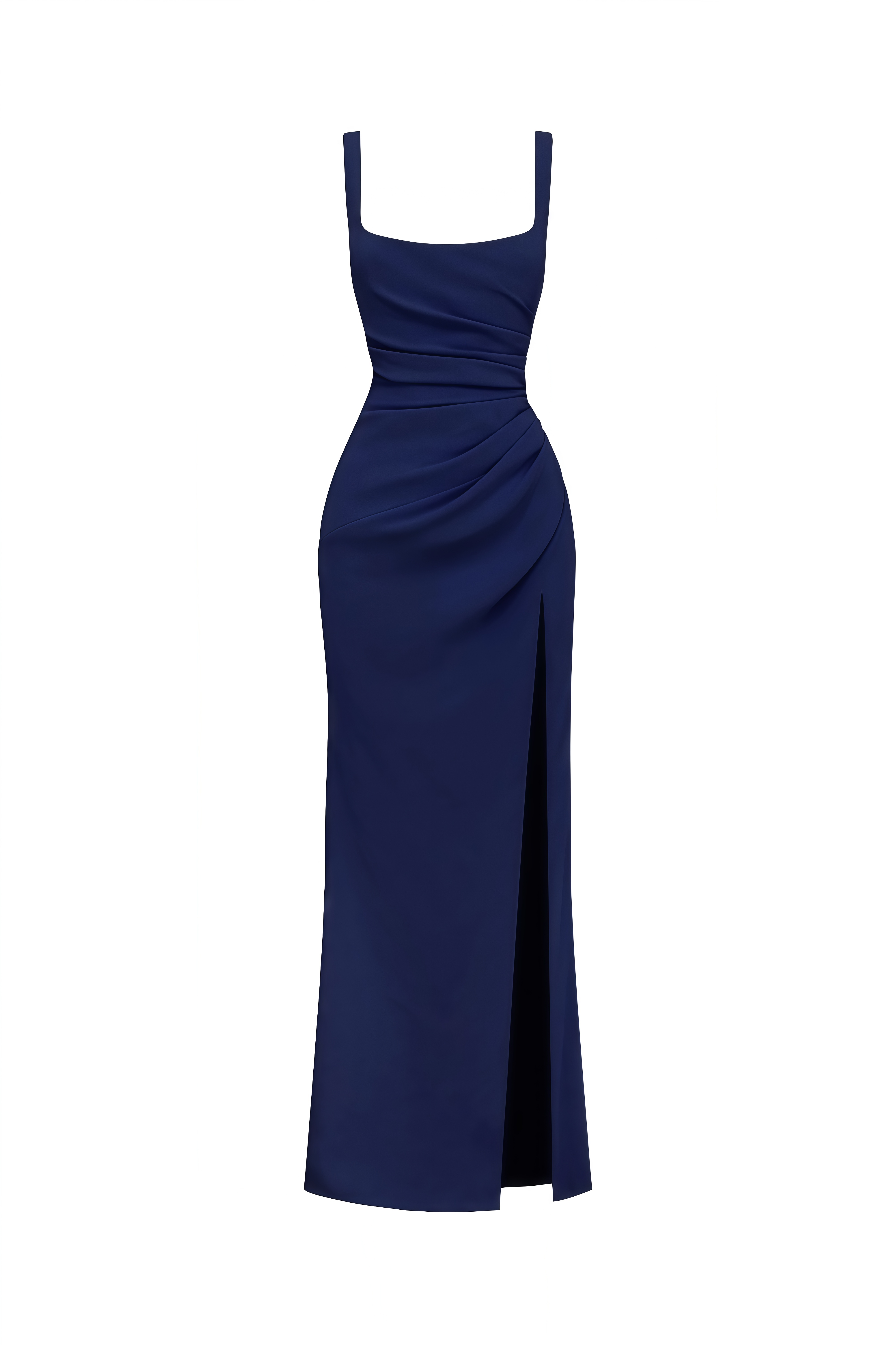 Manon Navy Blue Sleeveless Draped Maxi Dress