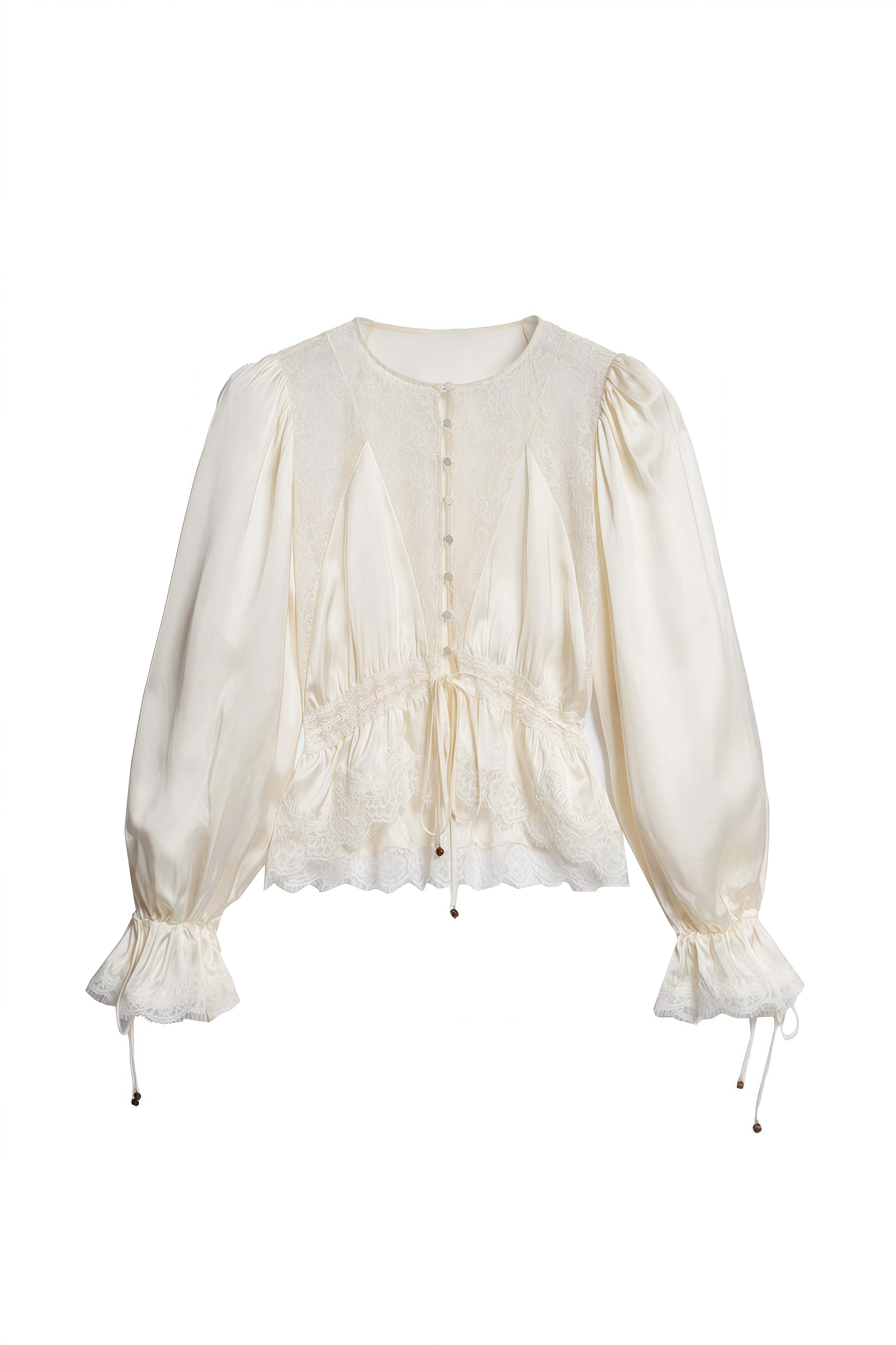 Juliet White Puff Sleeve Lace Top & Trousers Set
