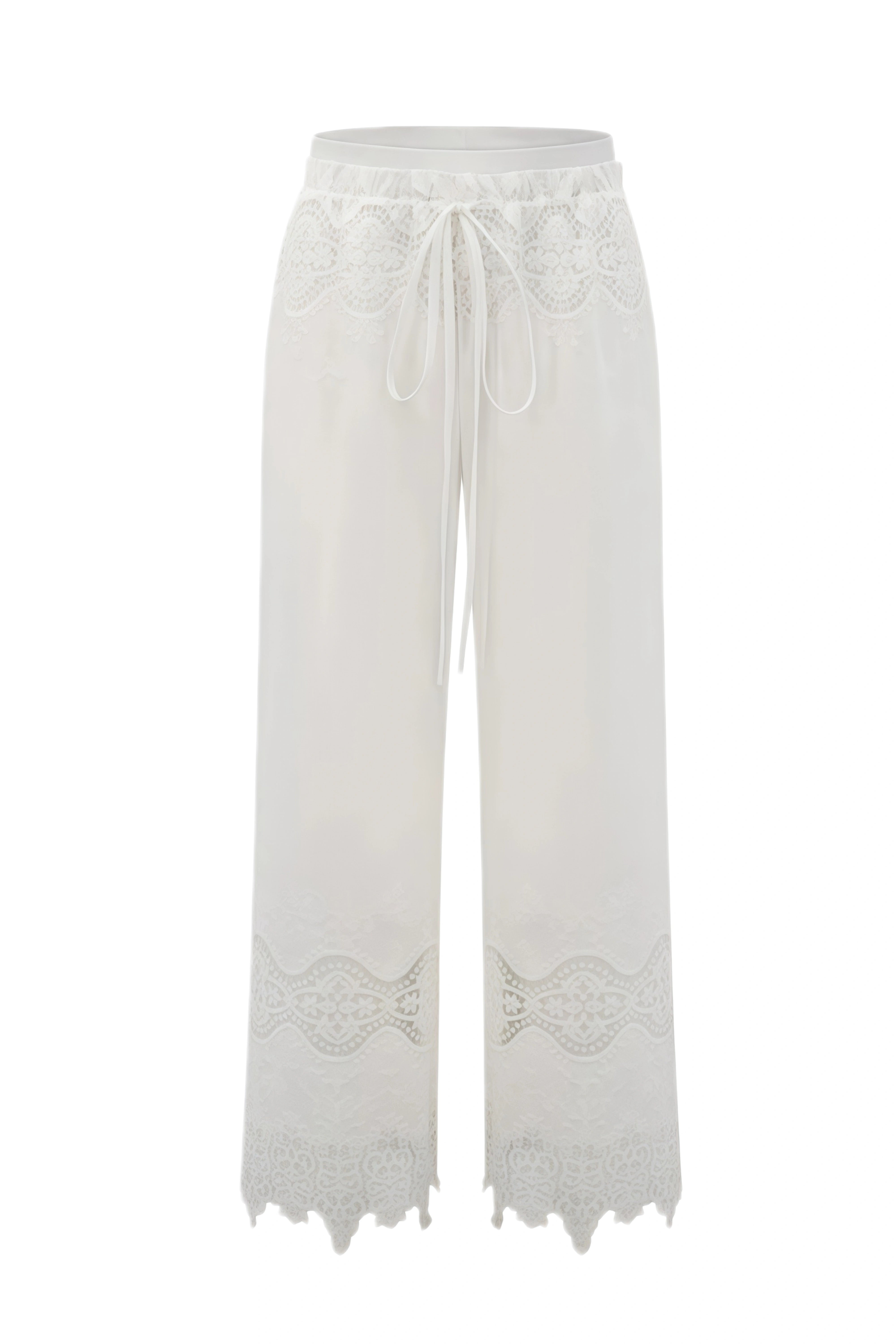 Isadora White Cut-Out Crop Top & Trousers Set