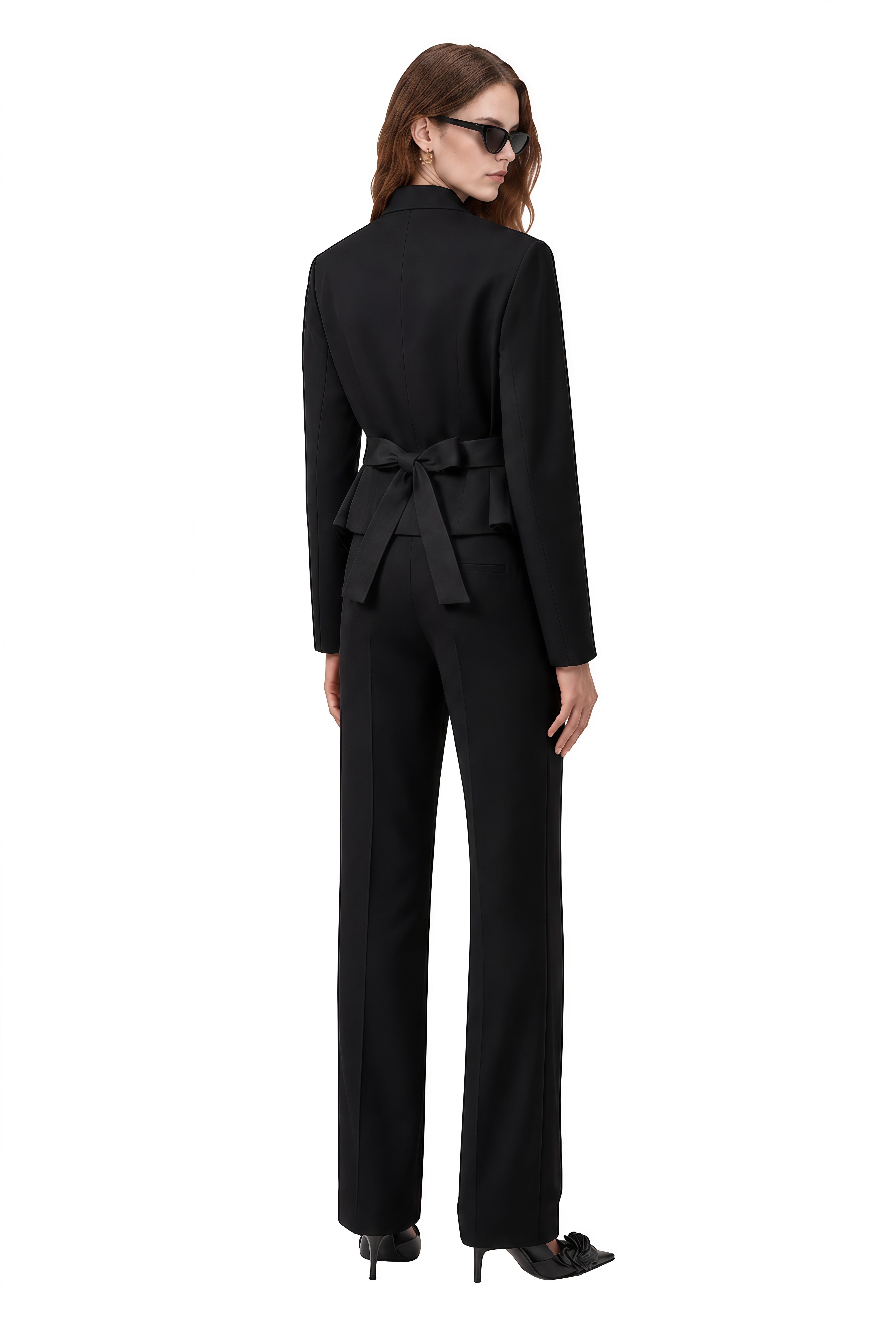 Theodora Black Long Sleeves Draped Jacket