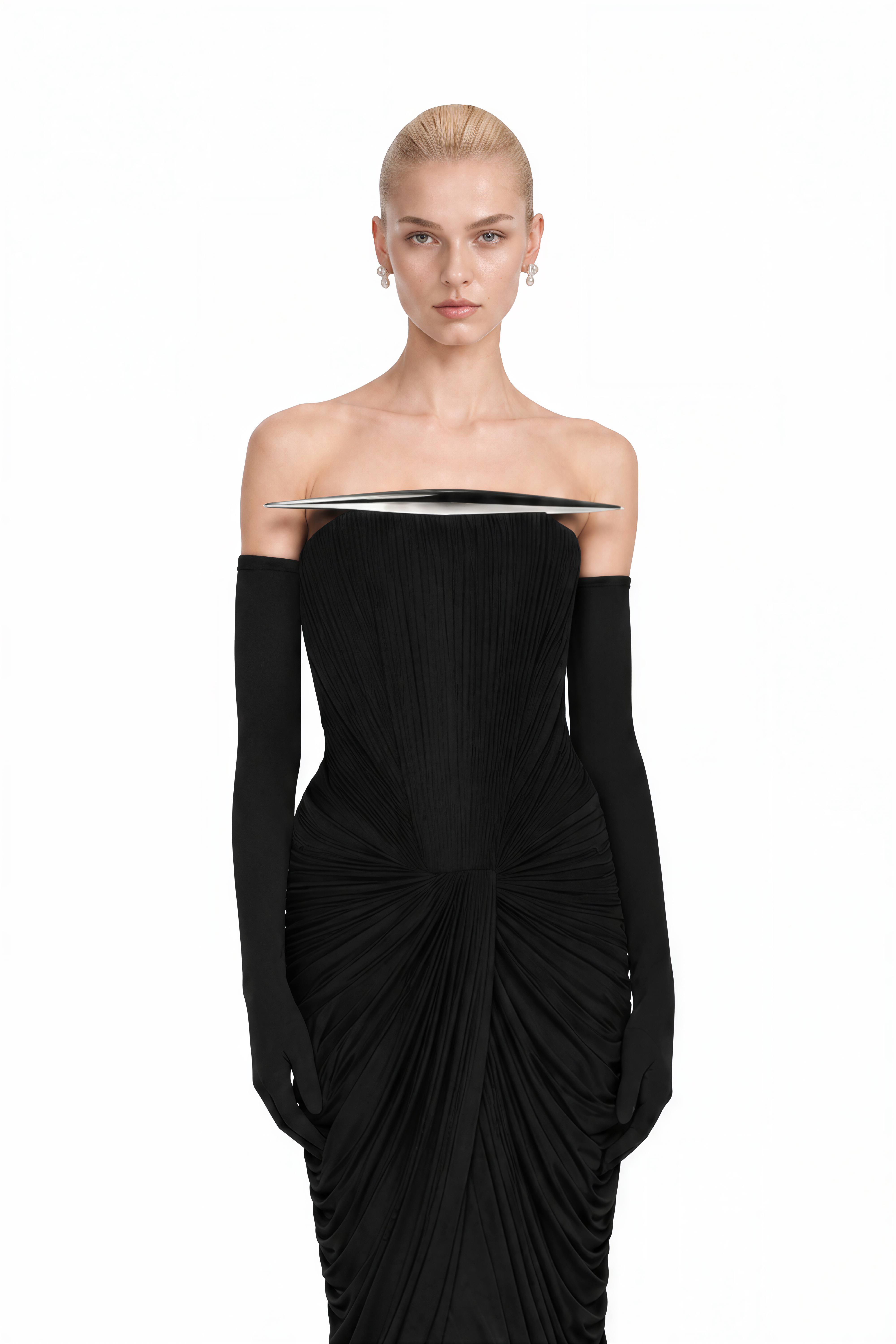 Amelia Black Off Shoulder Draped Maxi Dress