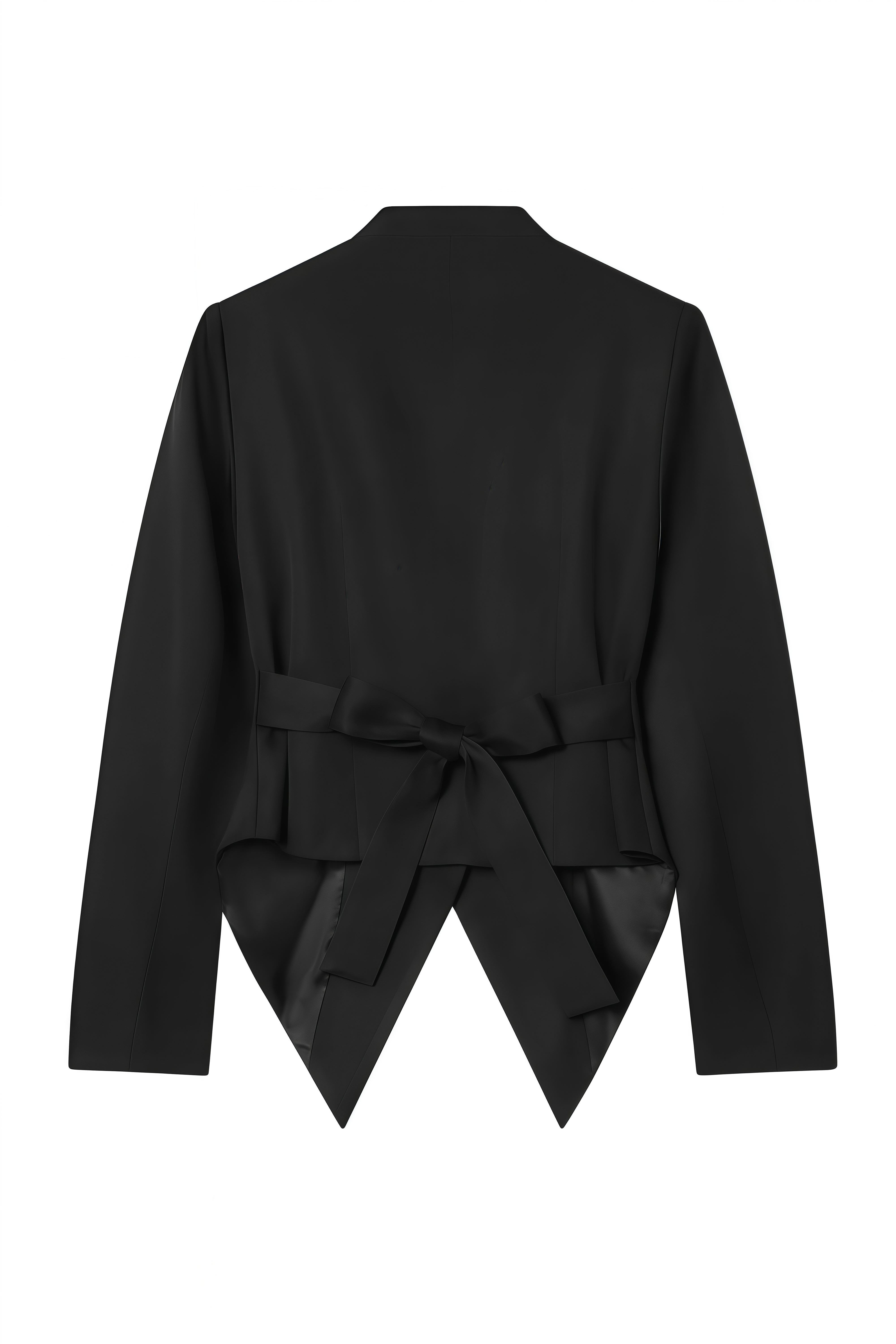 Theodora Black Long Sleeves Draped Jacket