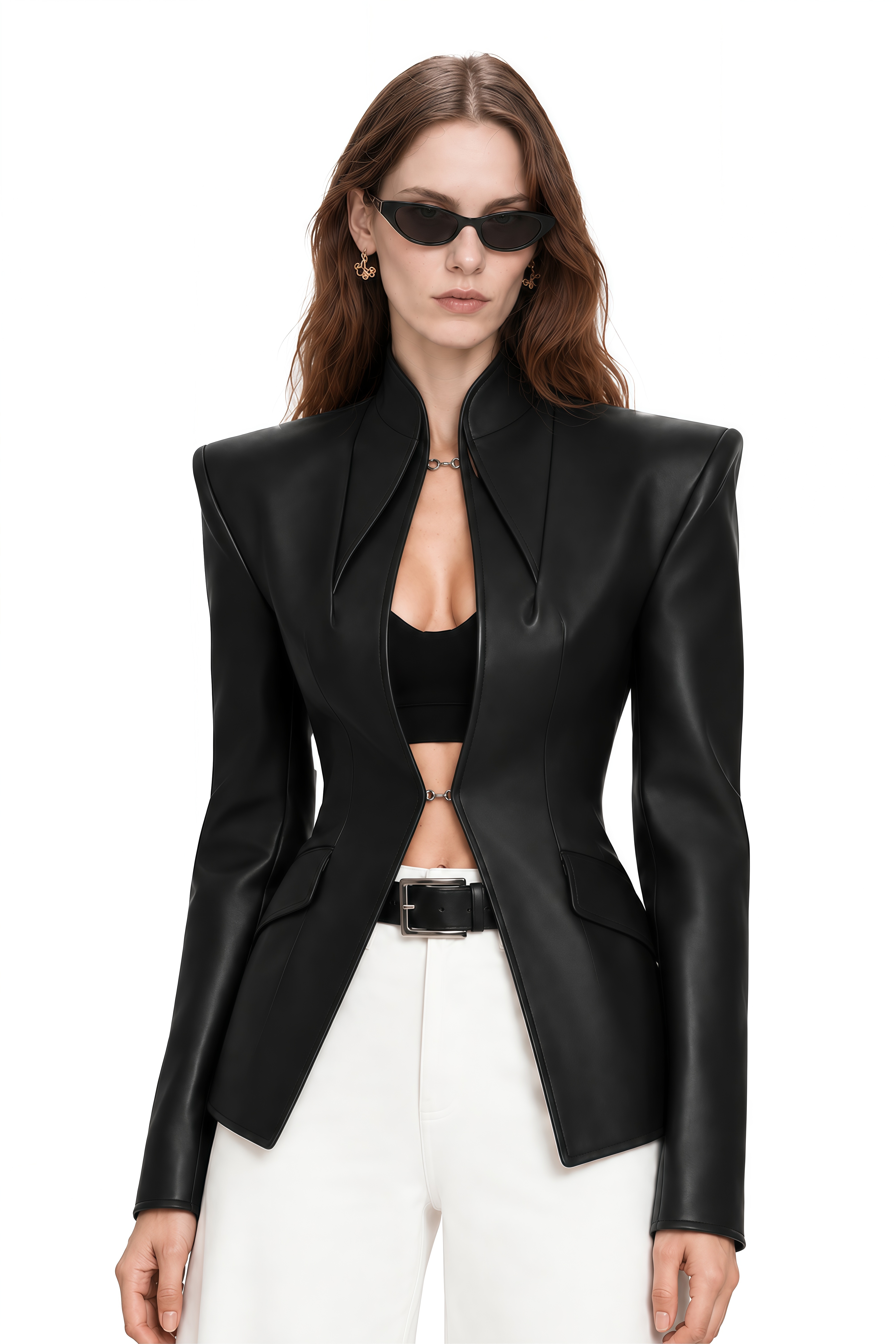 Emmeline Black Long Sleeves Structured Jacket