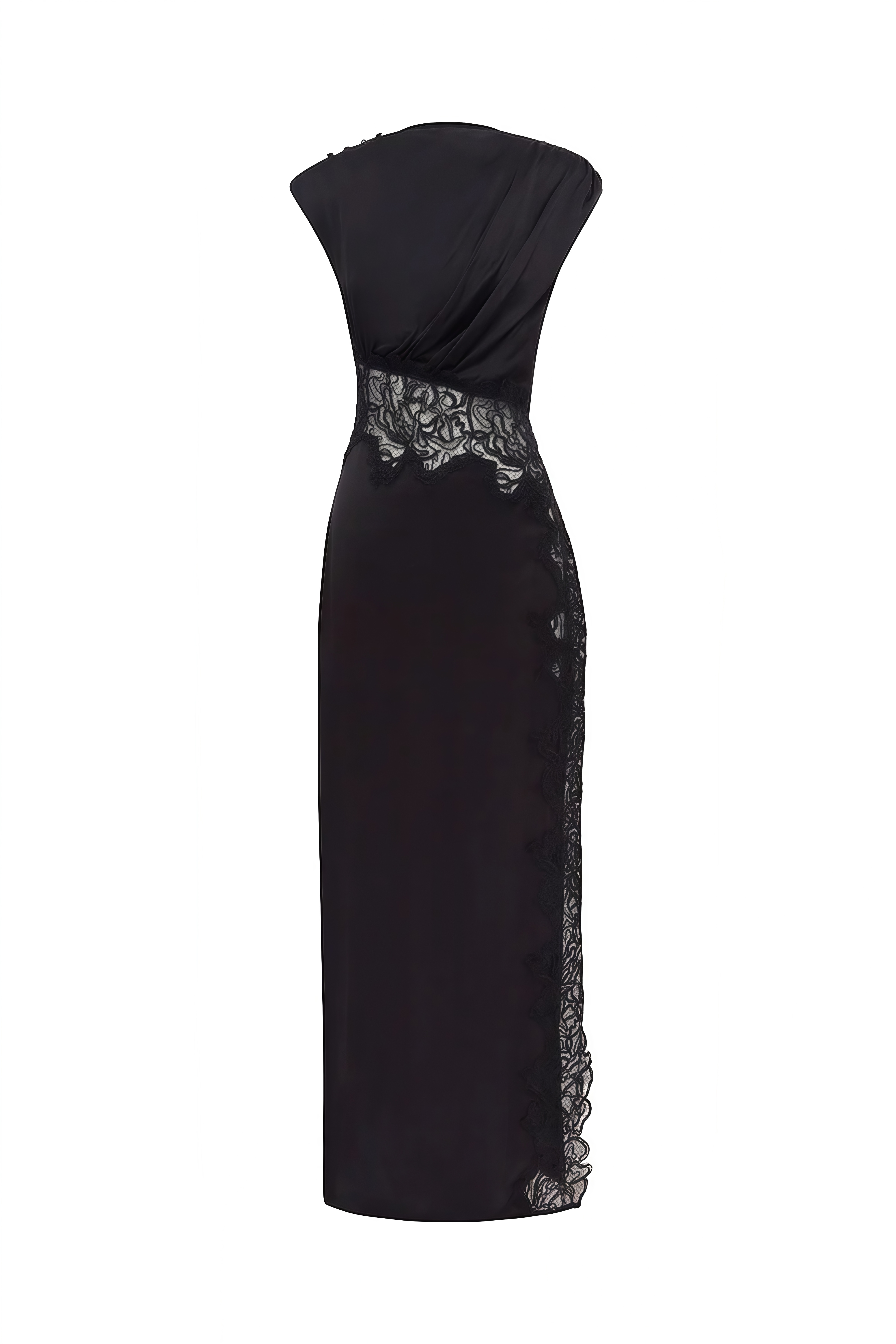 Luna Black Cut-Out Lace Maxi Dress
