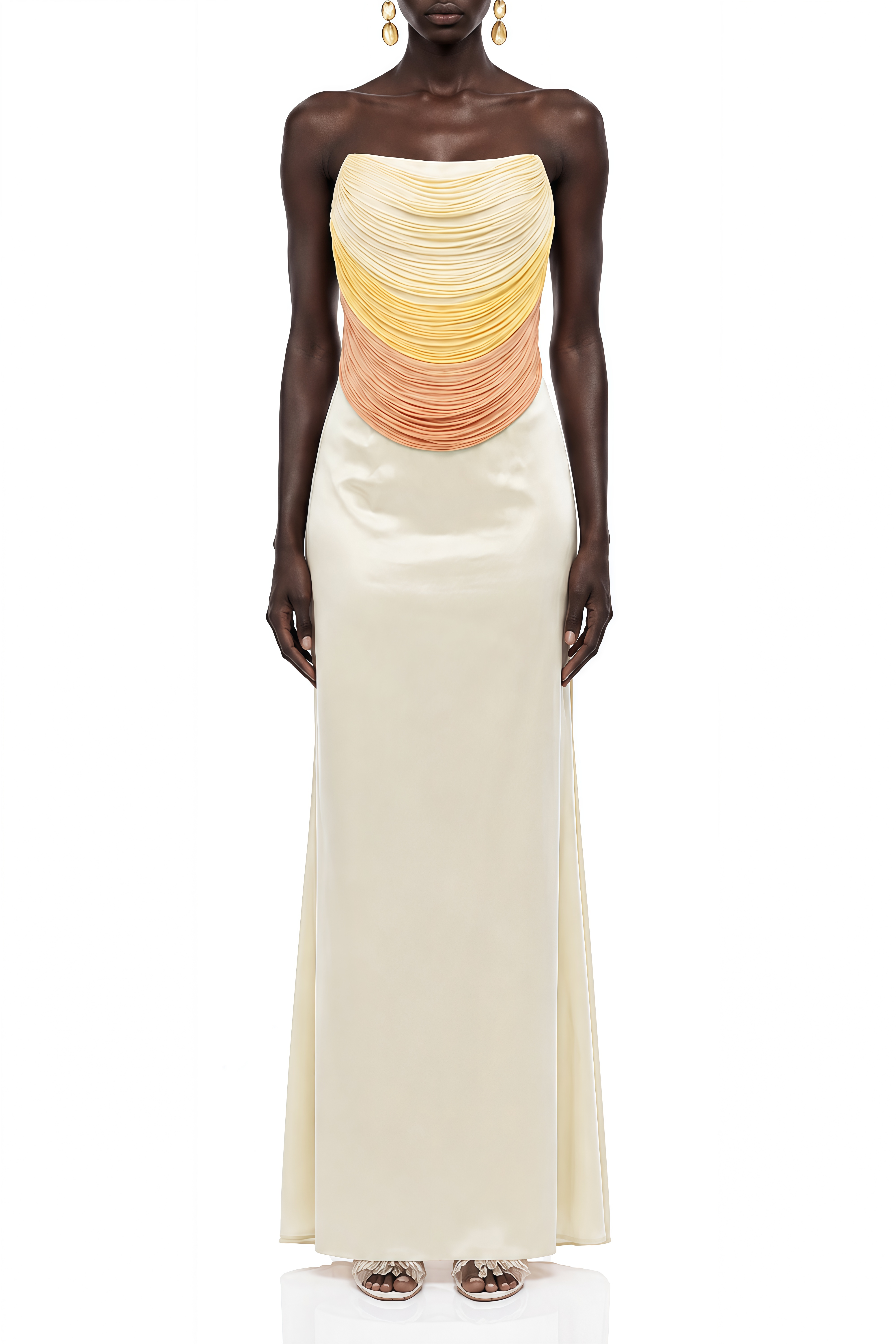 Stella Yellow Draped Fringe Top & Skirt Set