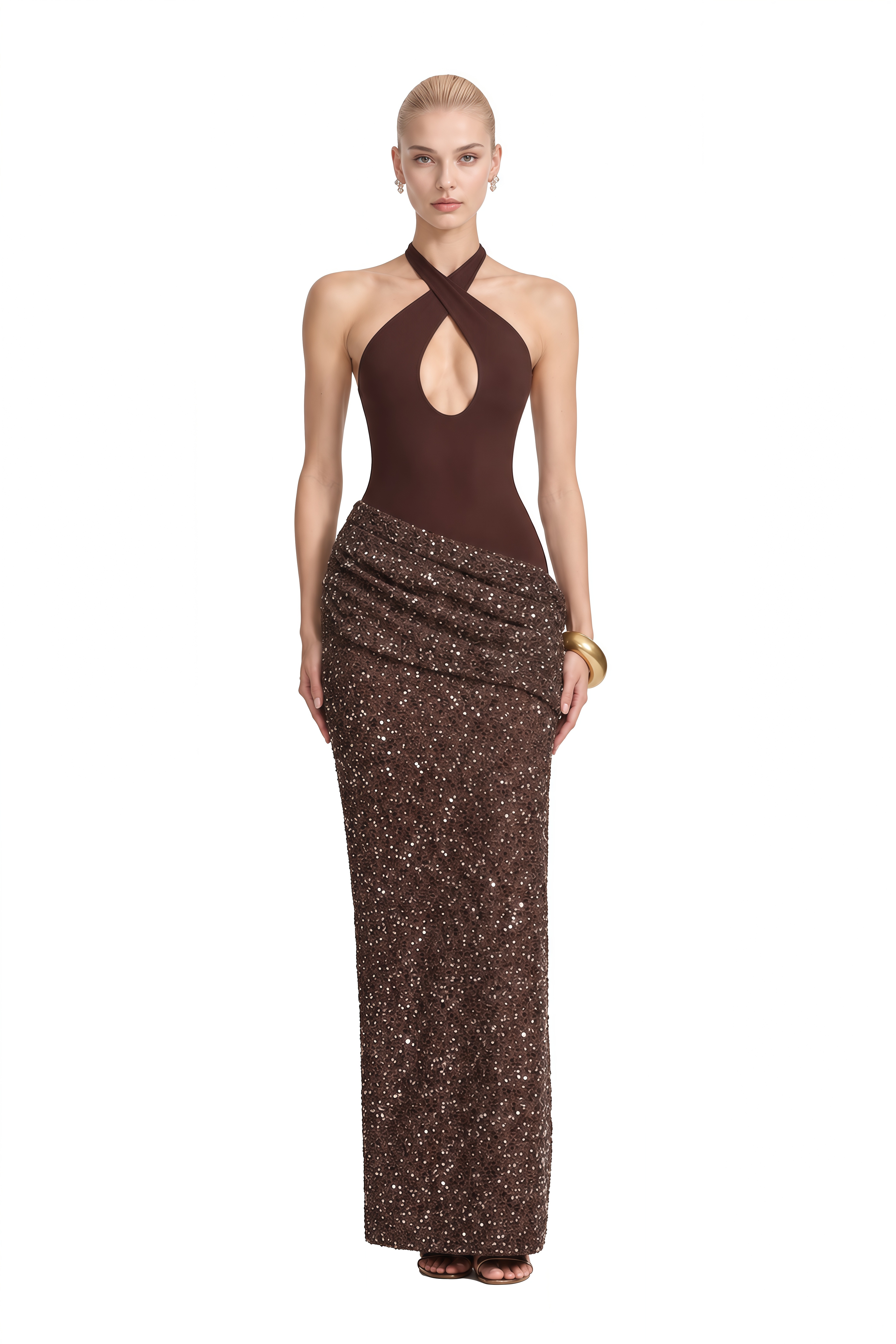Emerson Brown Halterneck Sequin Maxi Dress