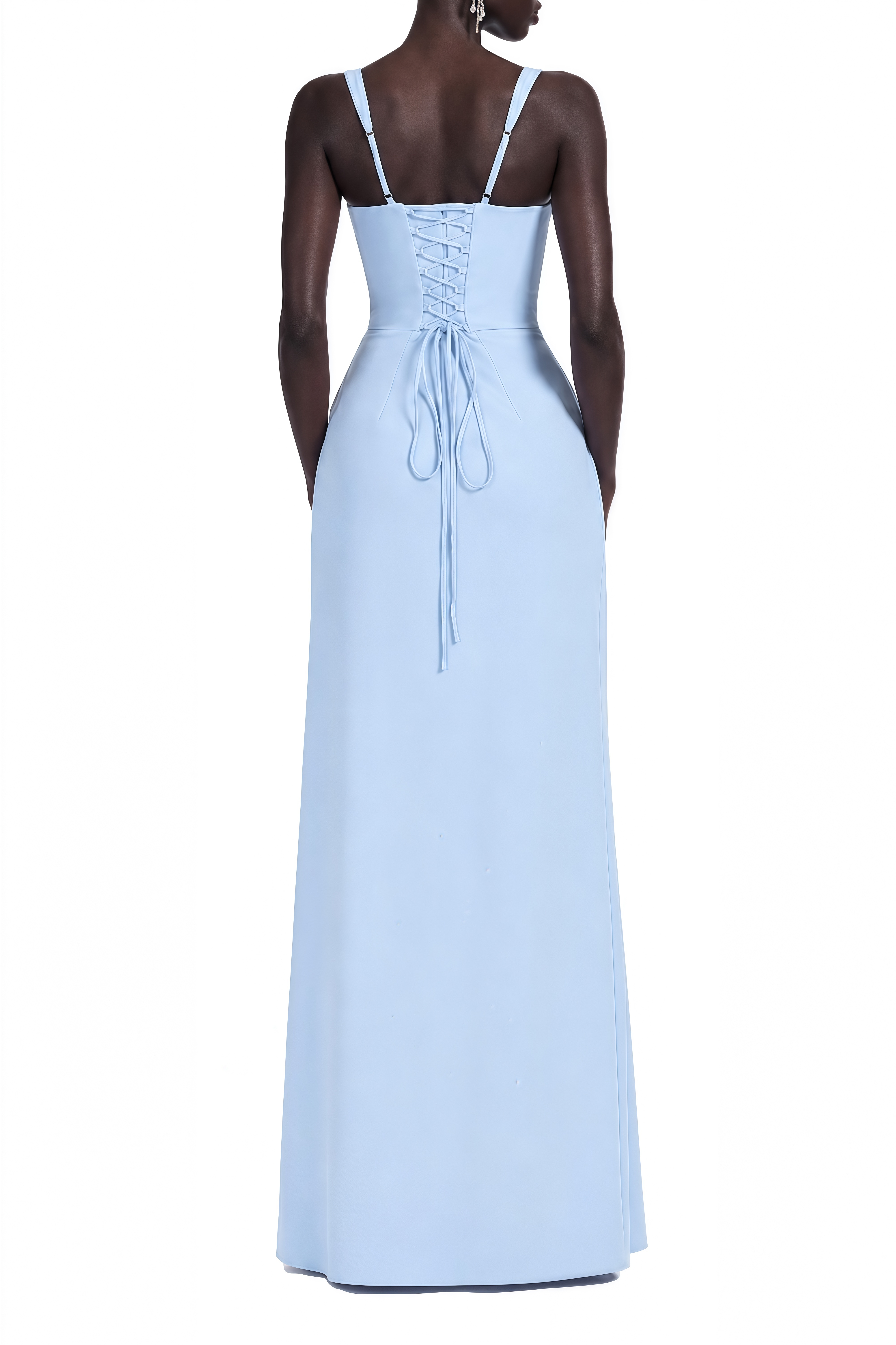 Manon Light Blue Sleeveless Draped Maxi Dress