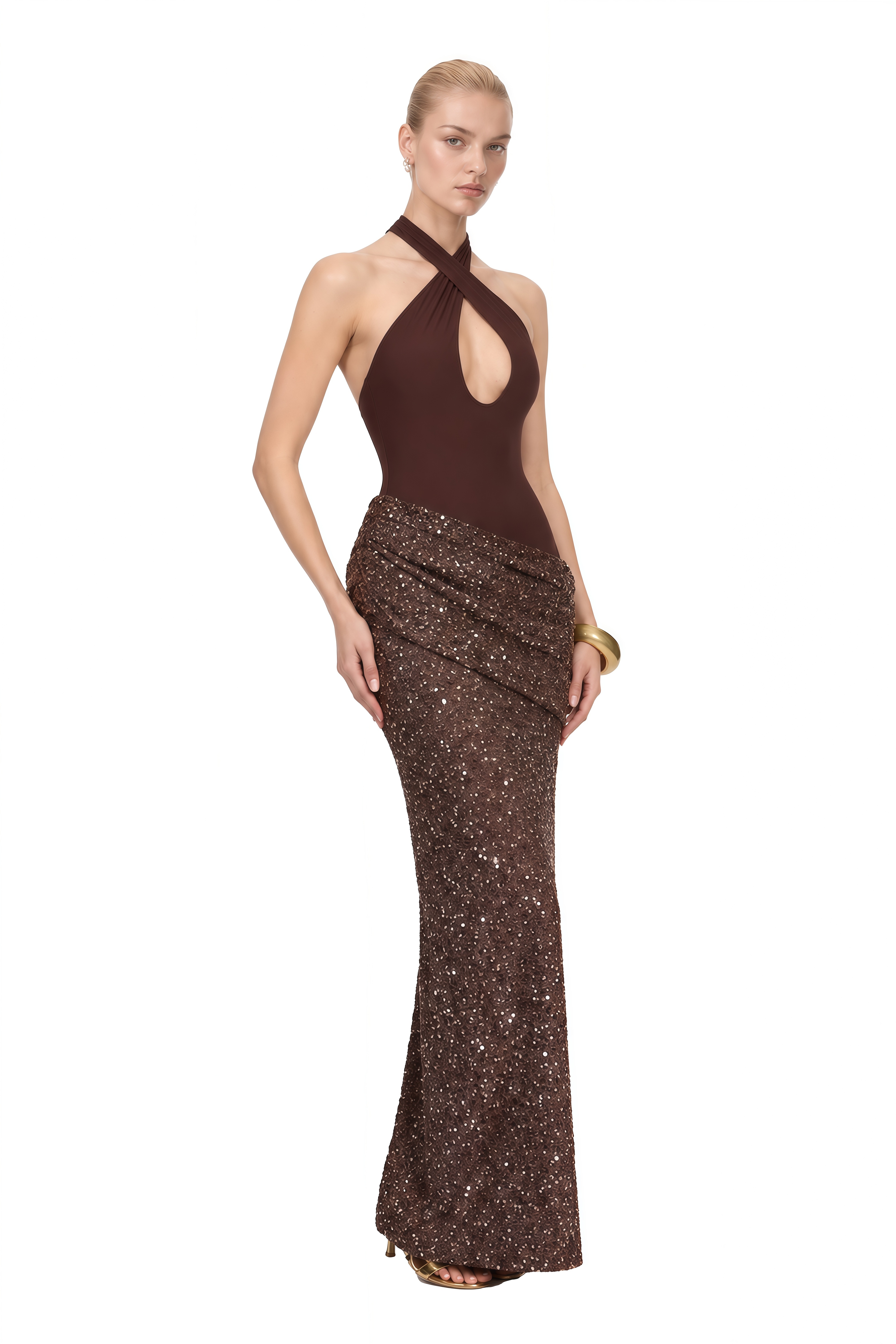 Emerson Brown Halterneck Sequin Maxi Dress