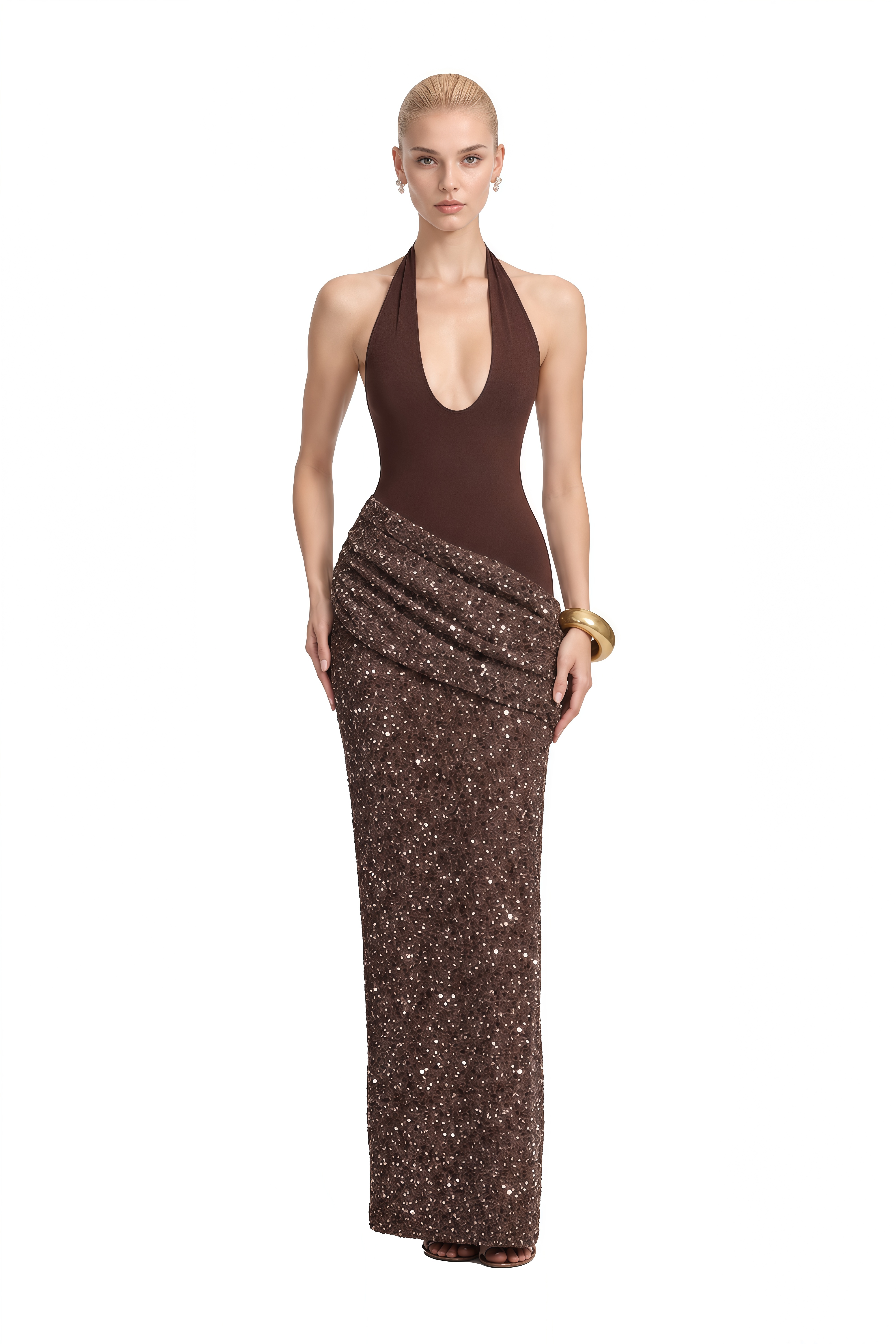 Emerson Brown Halterneck Sequin Maxi Dress