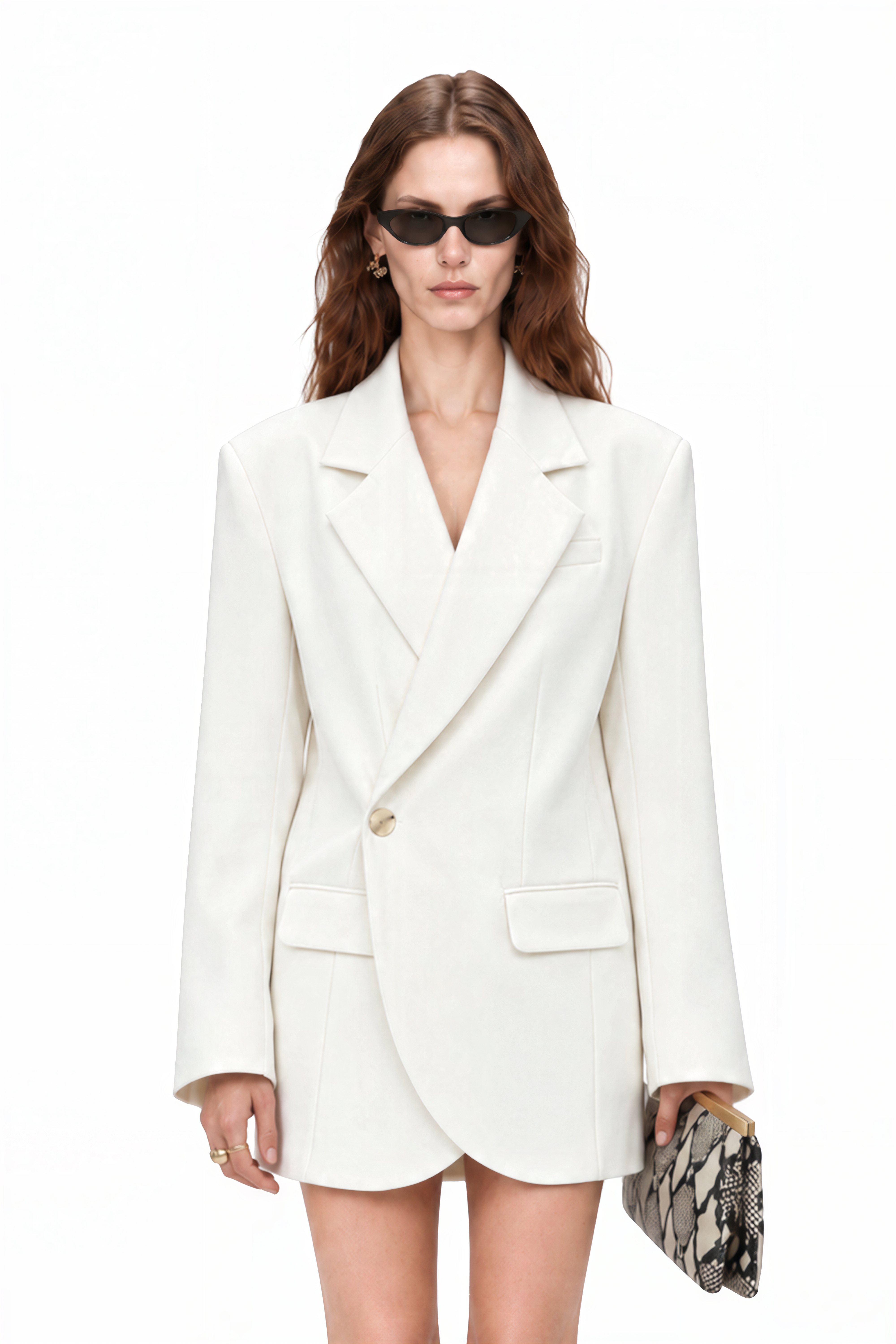Victoria White Long Sleeves Oversized Blazer