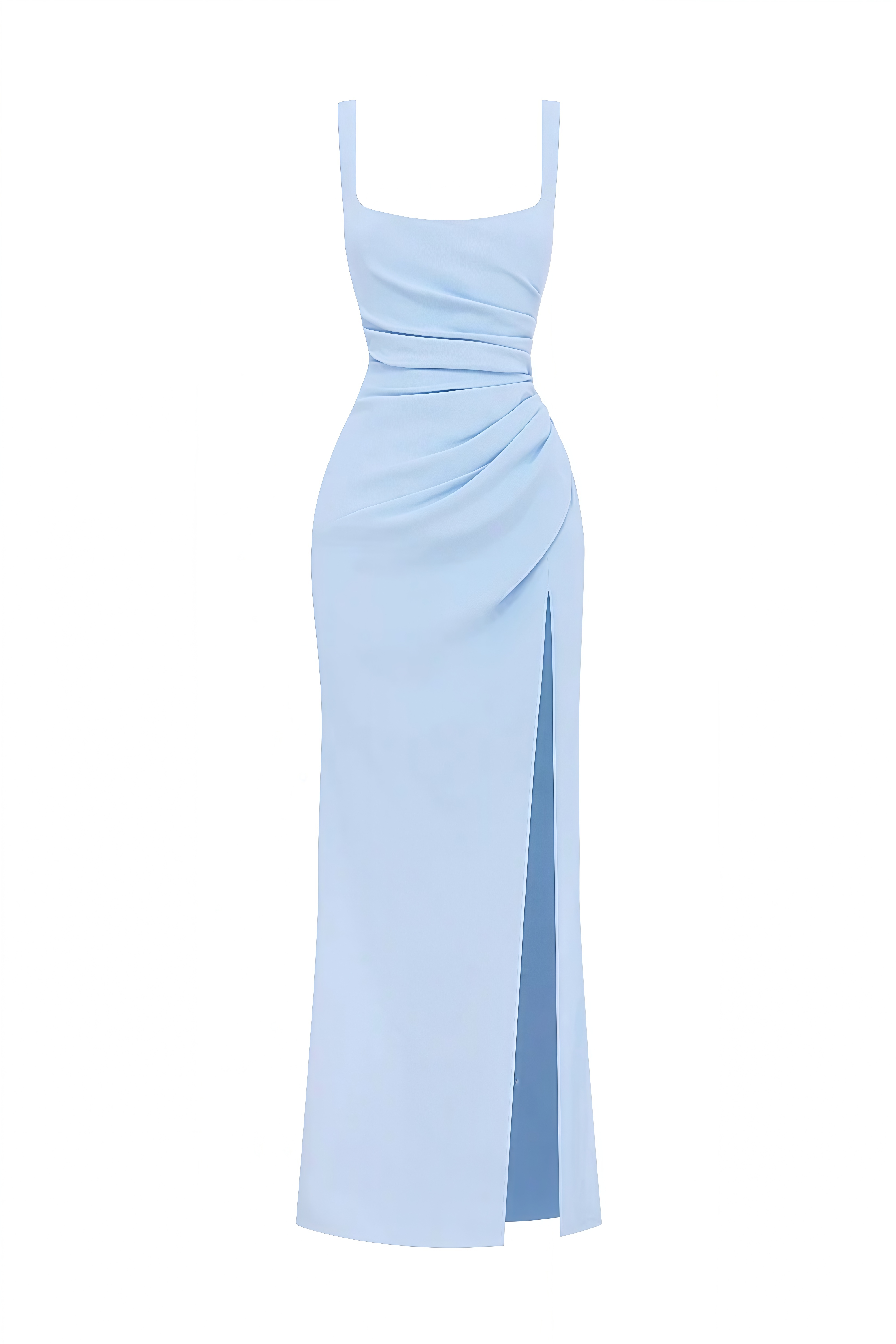 Manon Light Blue Sleeveless Draped Maxi Dress