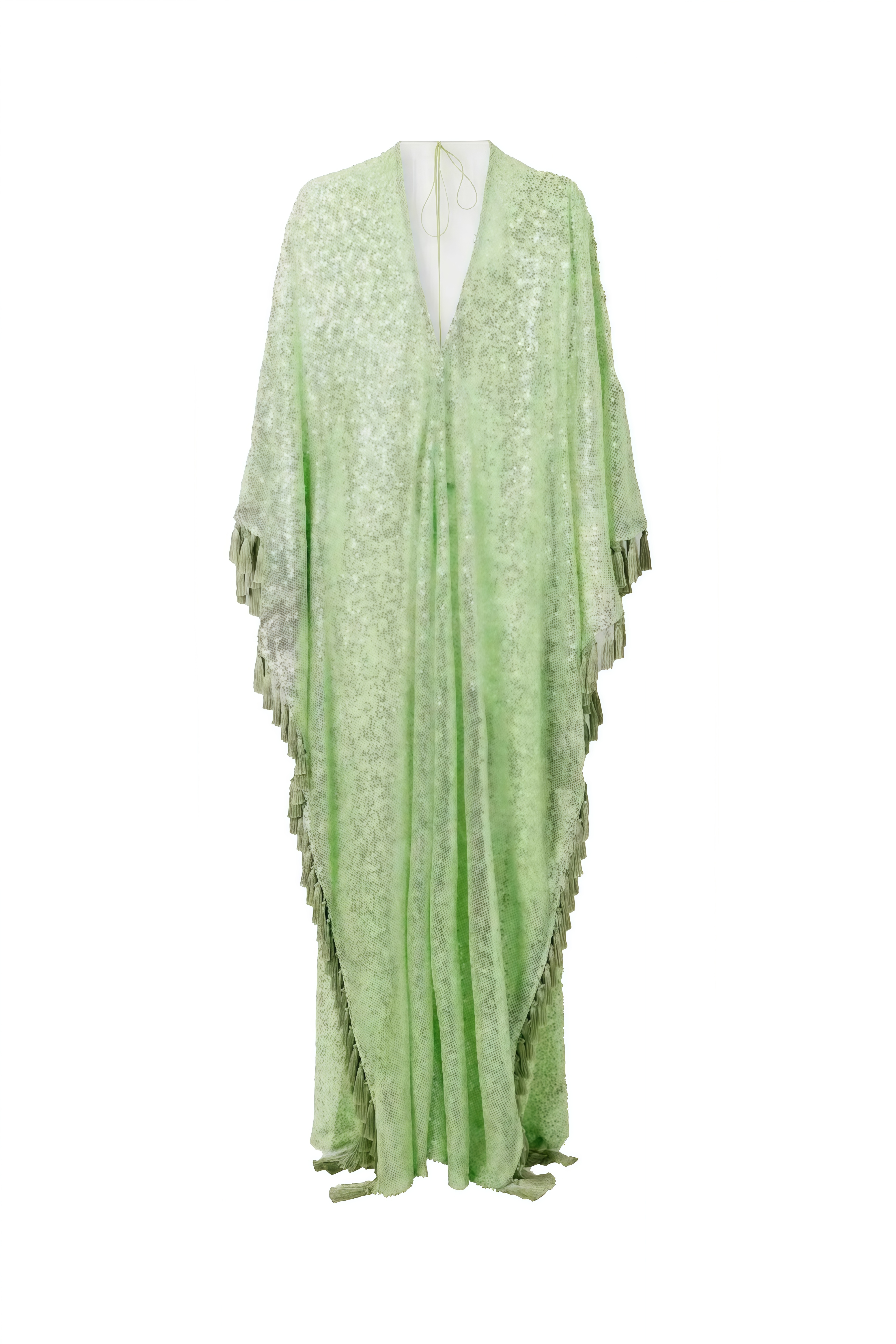 Estelle Green V-Neck Sequin Maxi Dress