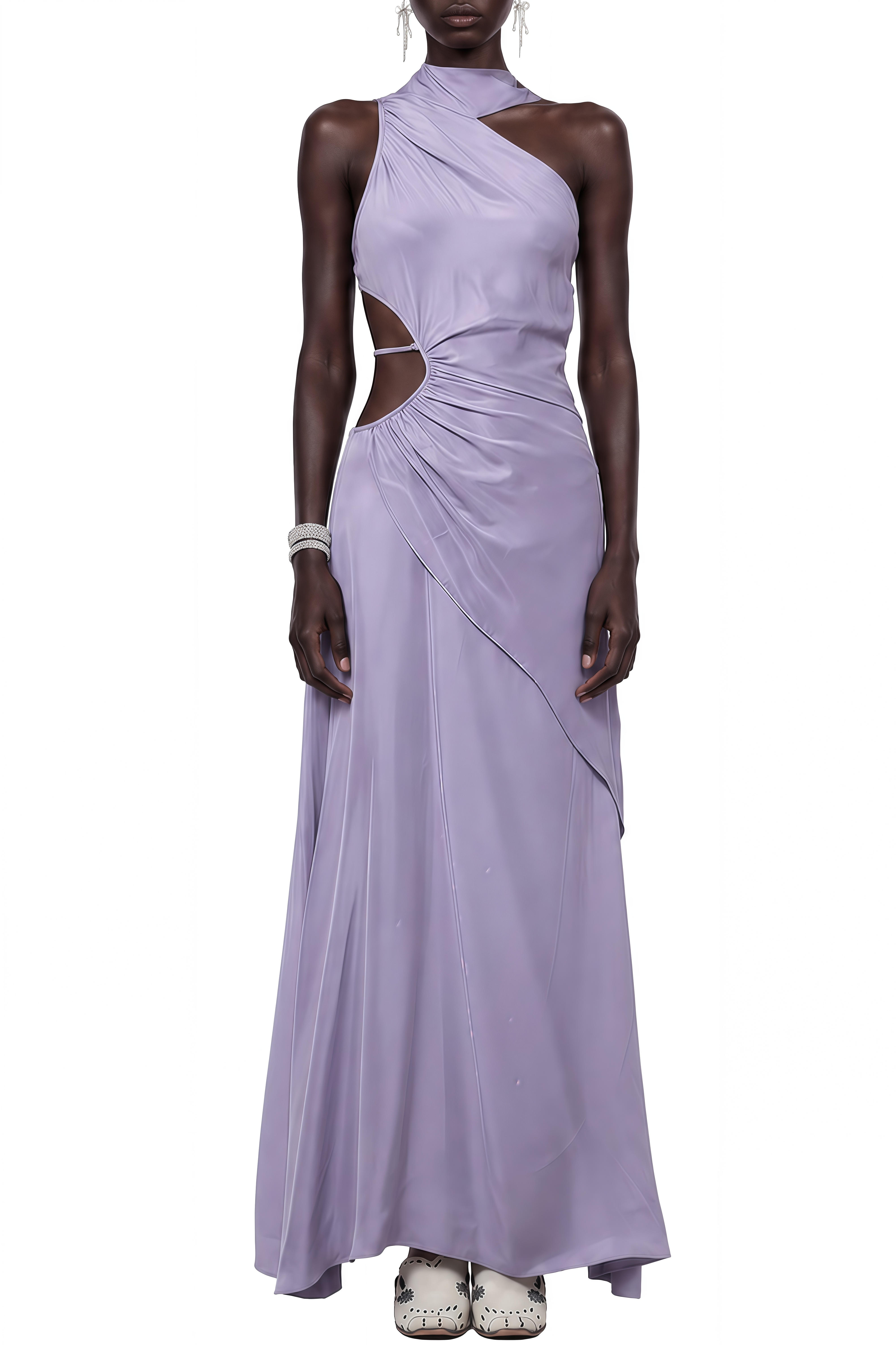 Ophelia Lavender Sleeveless Draped Maxi Dress