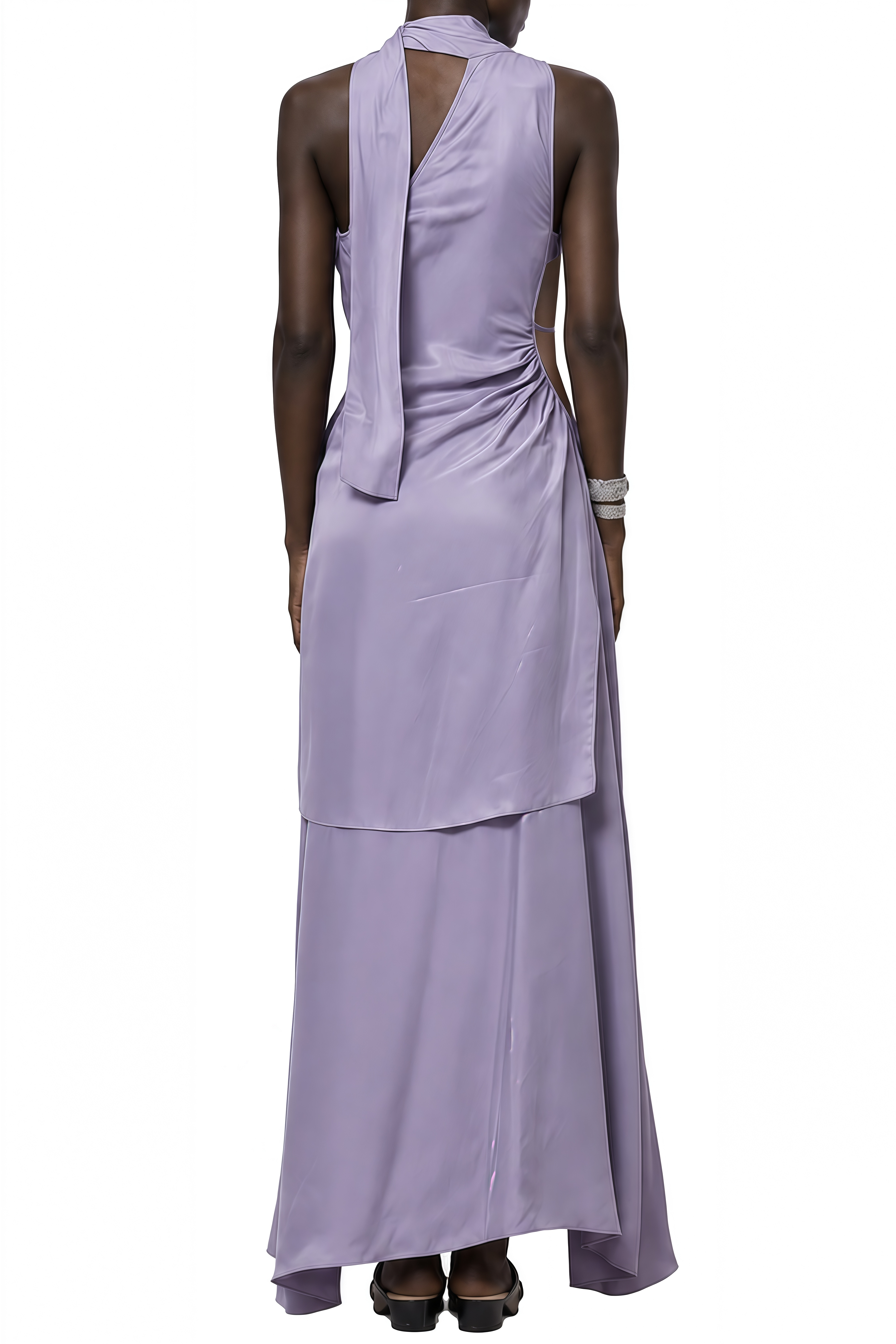 Ophelia Lavender Sleeveless Draped Maxi Dress