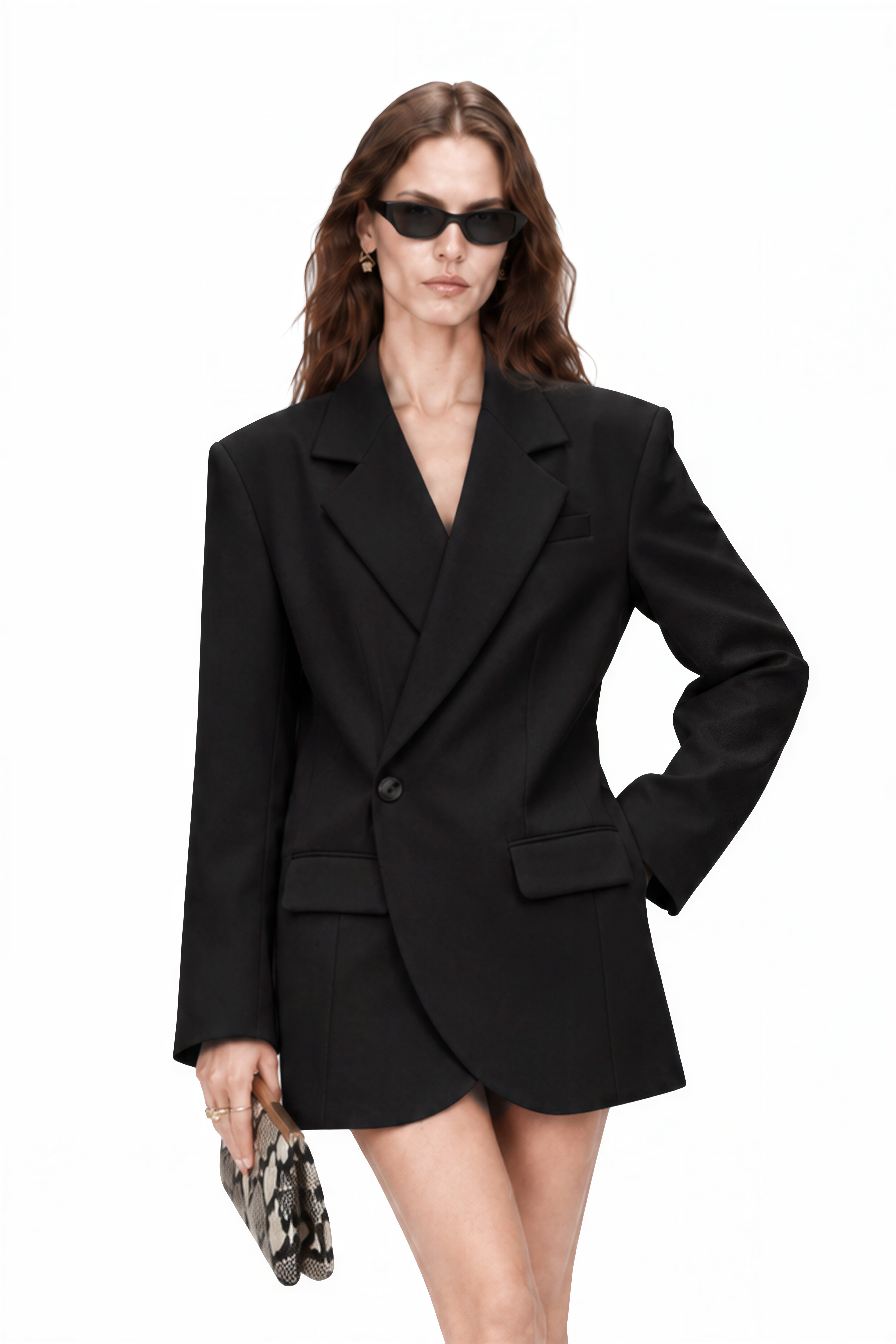Victoria Black Long Sleeves Oversized Blazer