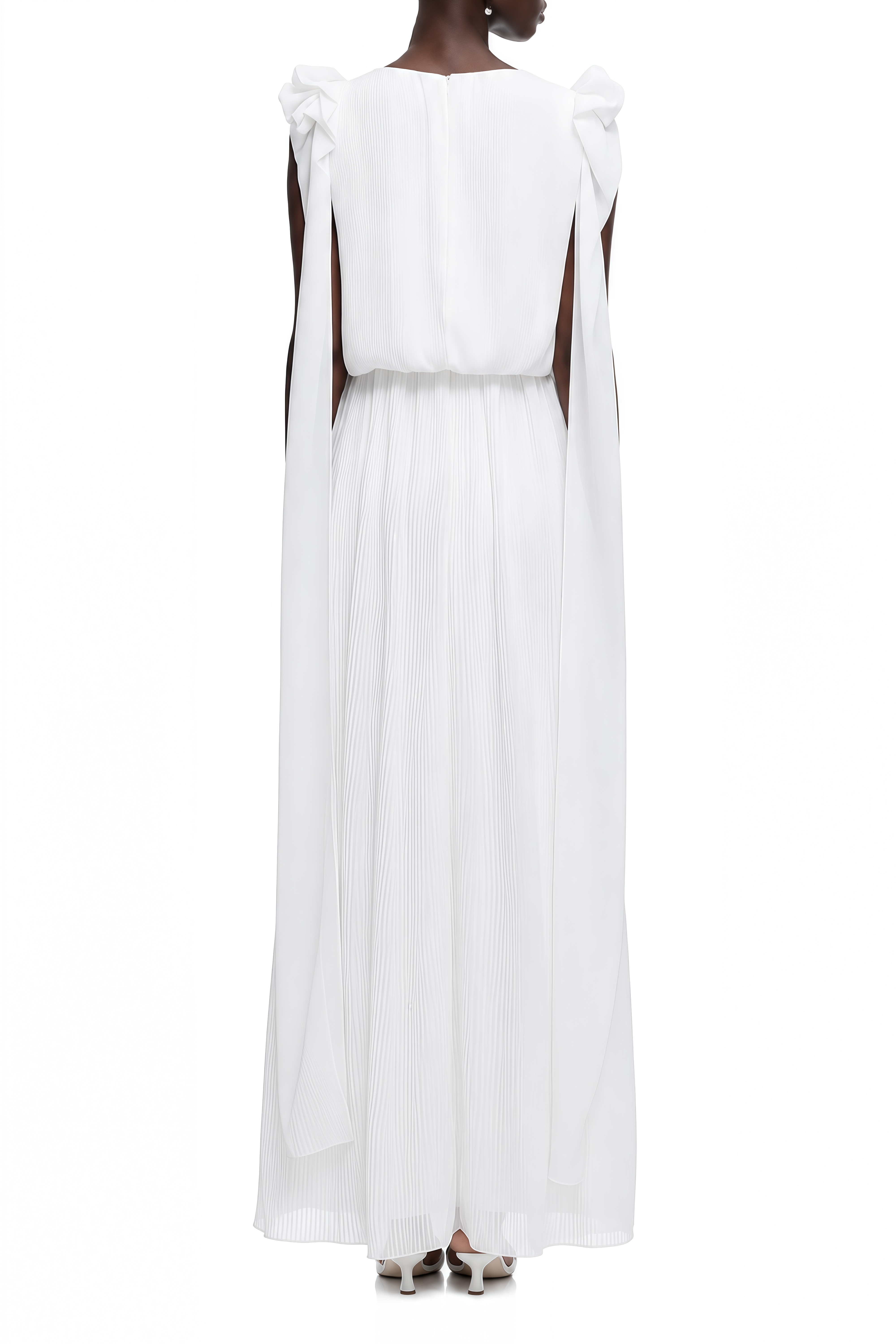 Victoria White Sleeveless Draped Maxi Dress