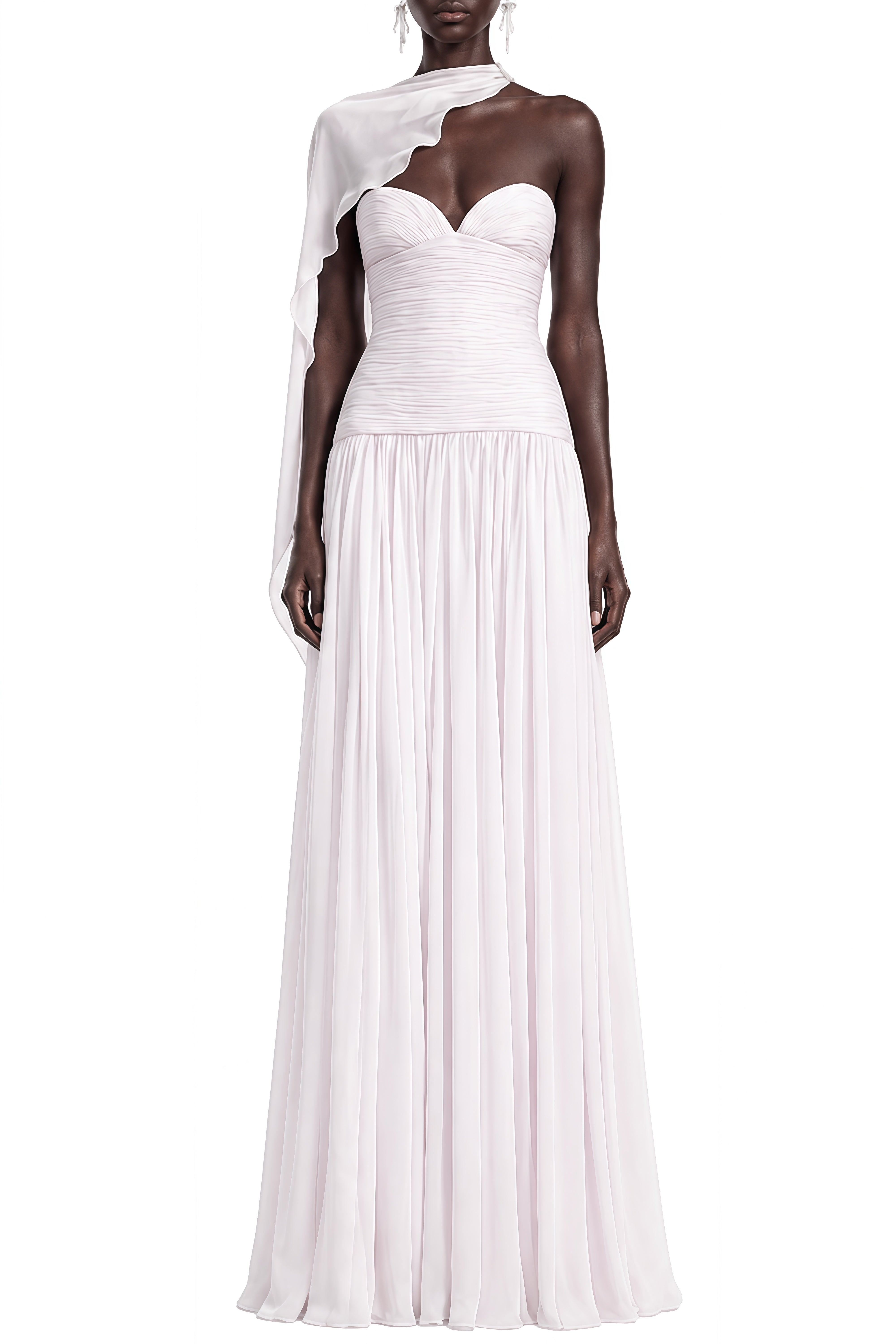 Elodie Light Pink Sleeveless Ruched Maxi Dress