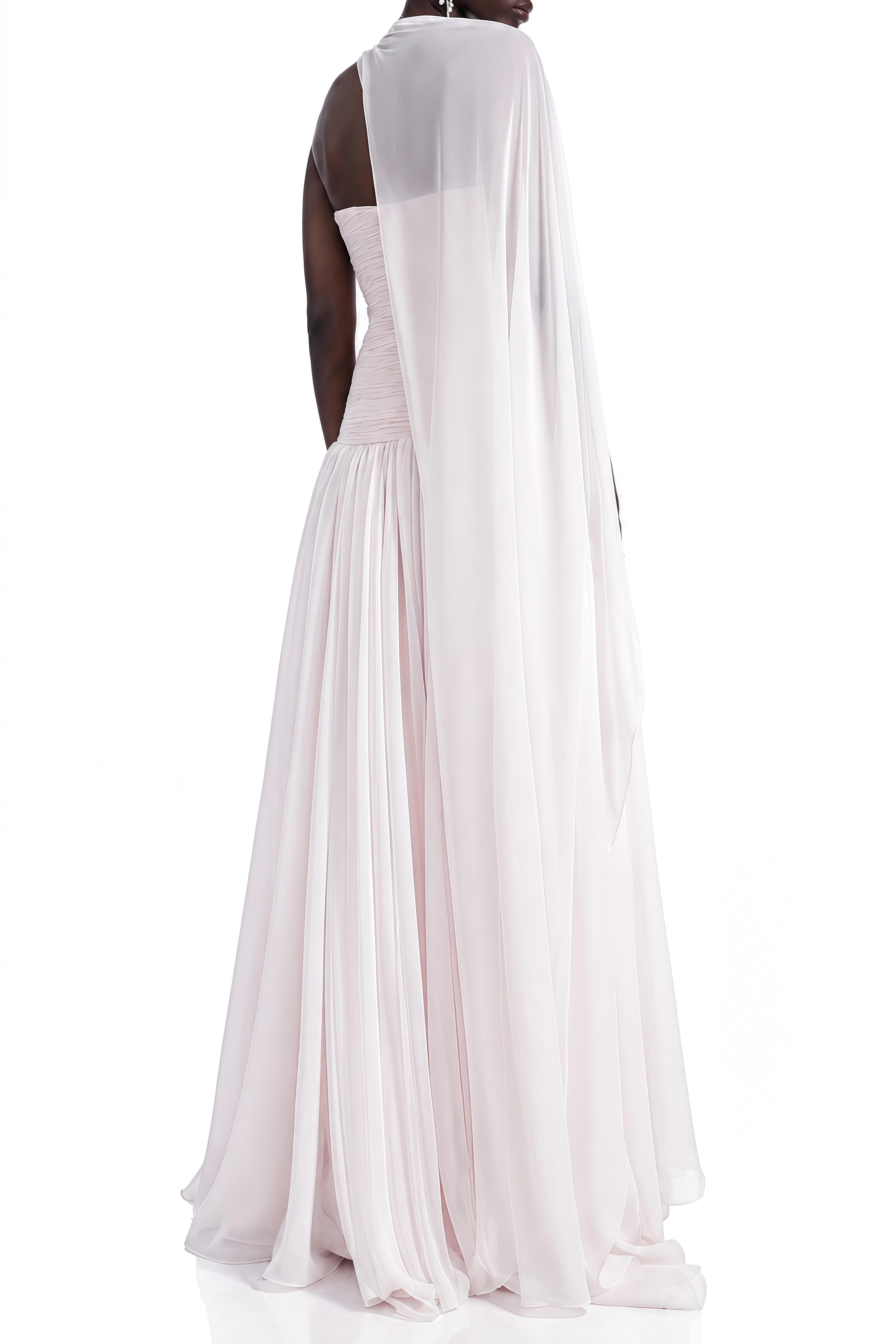 Elodie Light Pink Sleeveless Ruched Maxi Dress