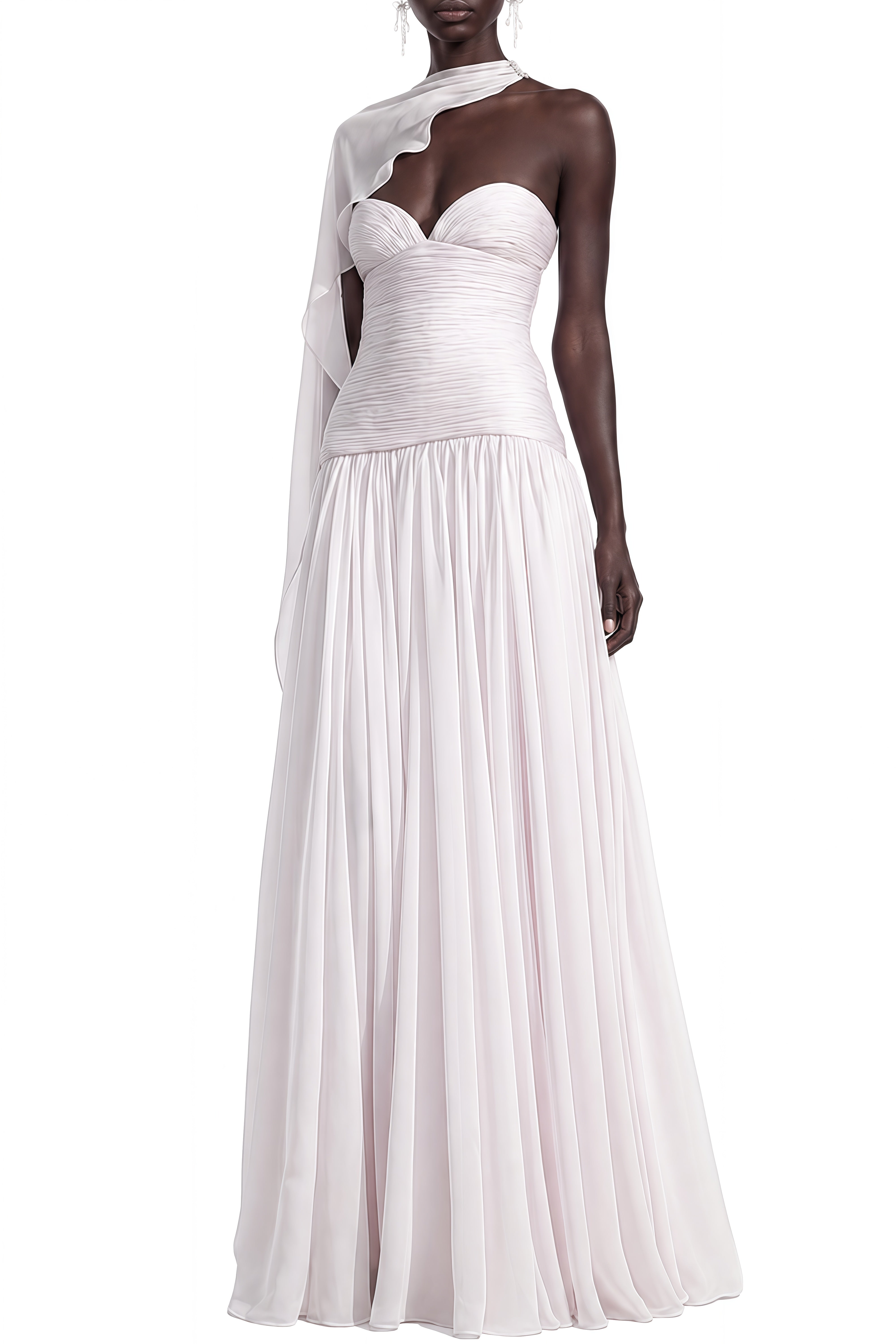 Elodie Light Pink Sleeveless Ruched Maxi Dress