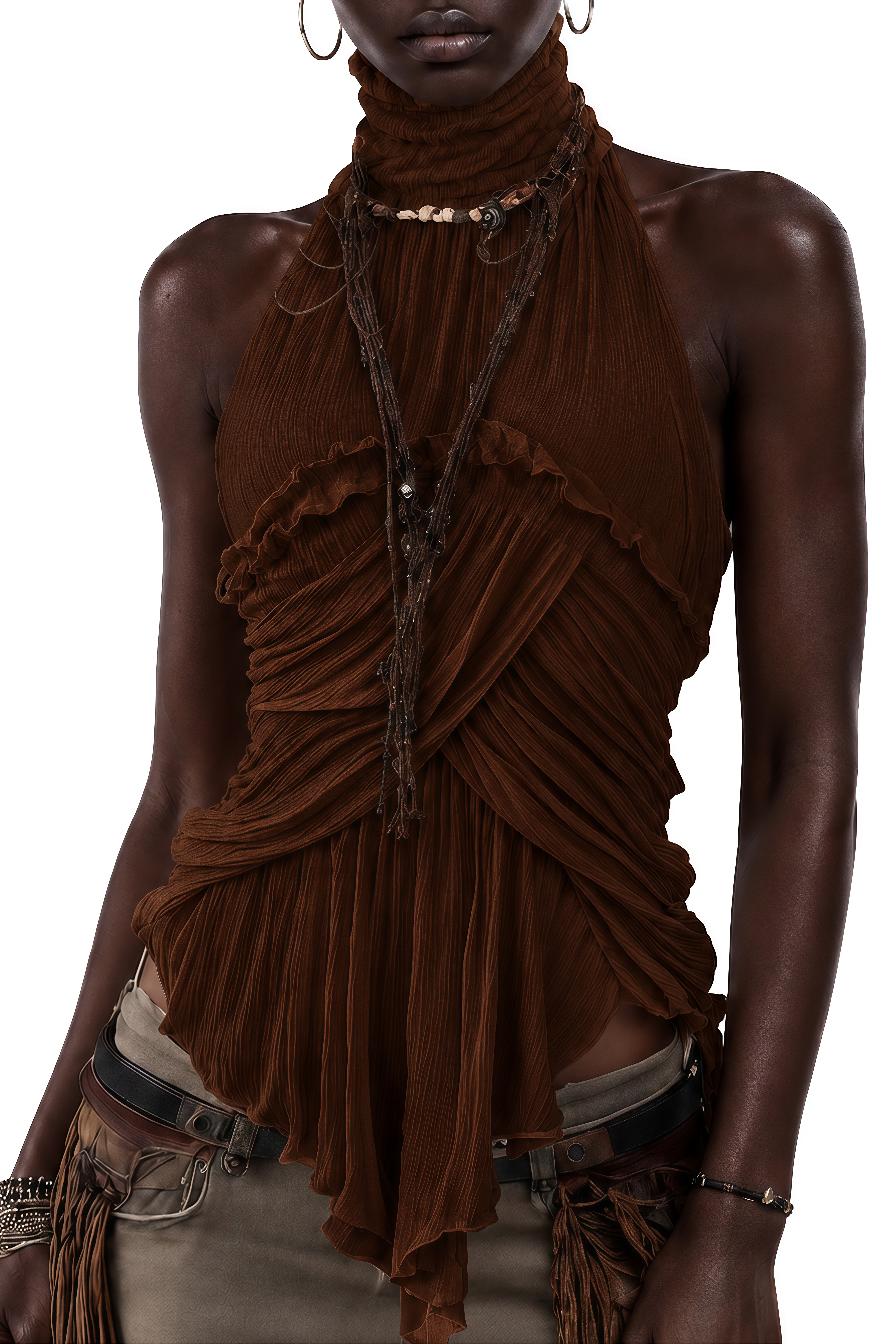 Emerson Brown Turtleneck Sleeveless Top
