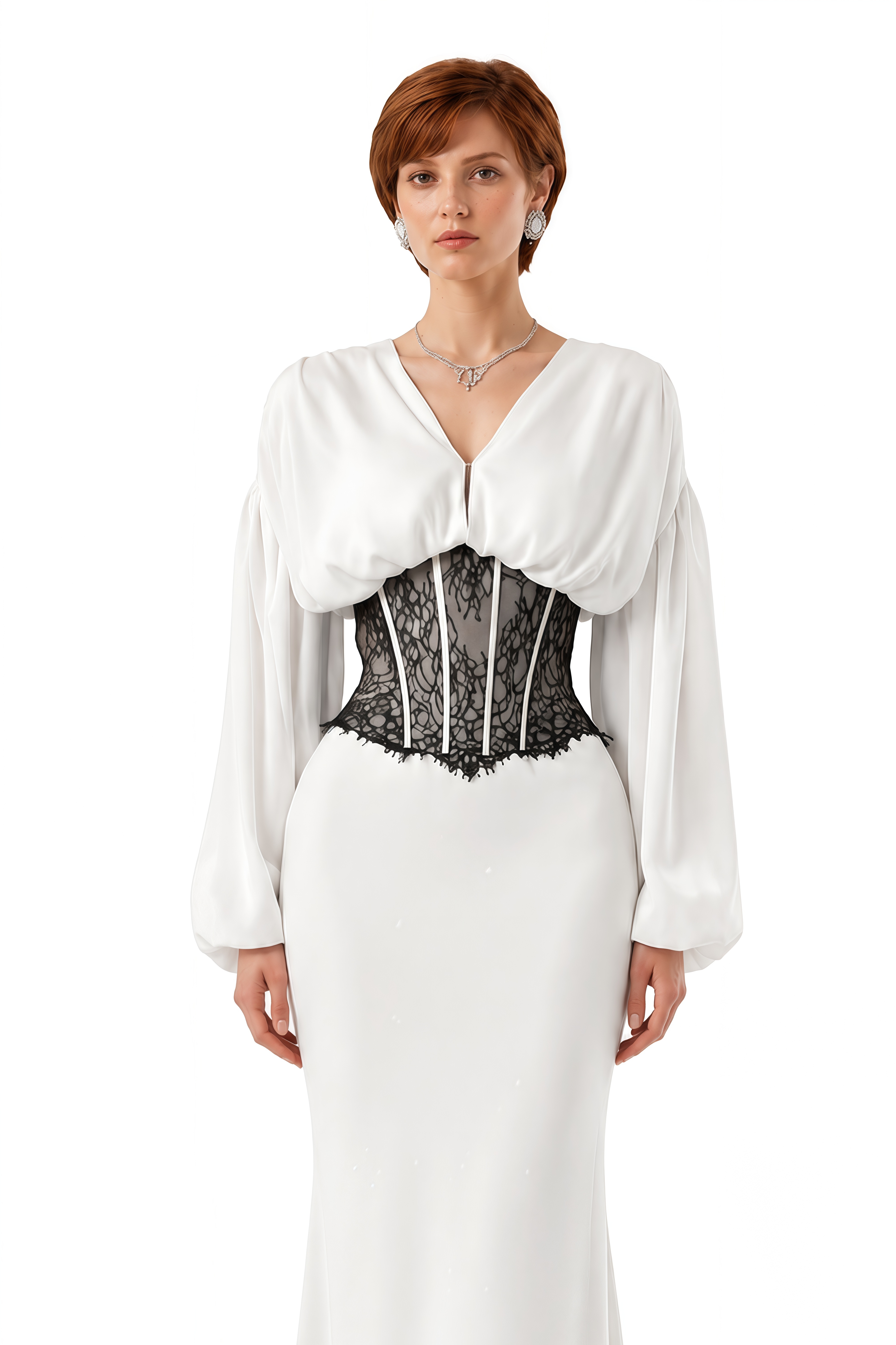 Willow White Puff Sleeve Lace Maxi Dress